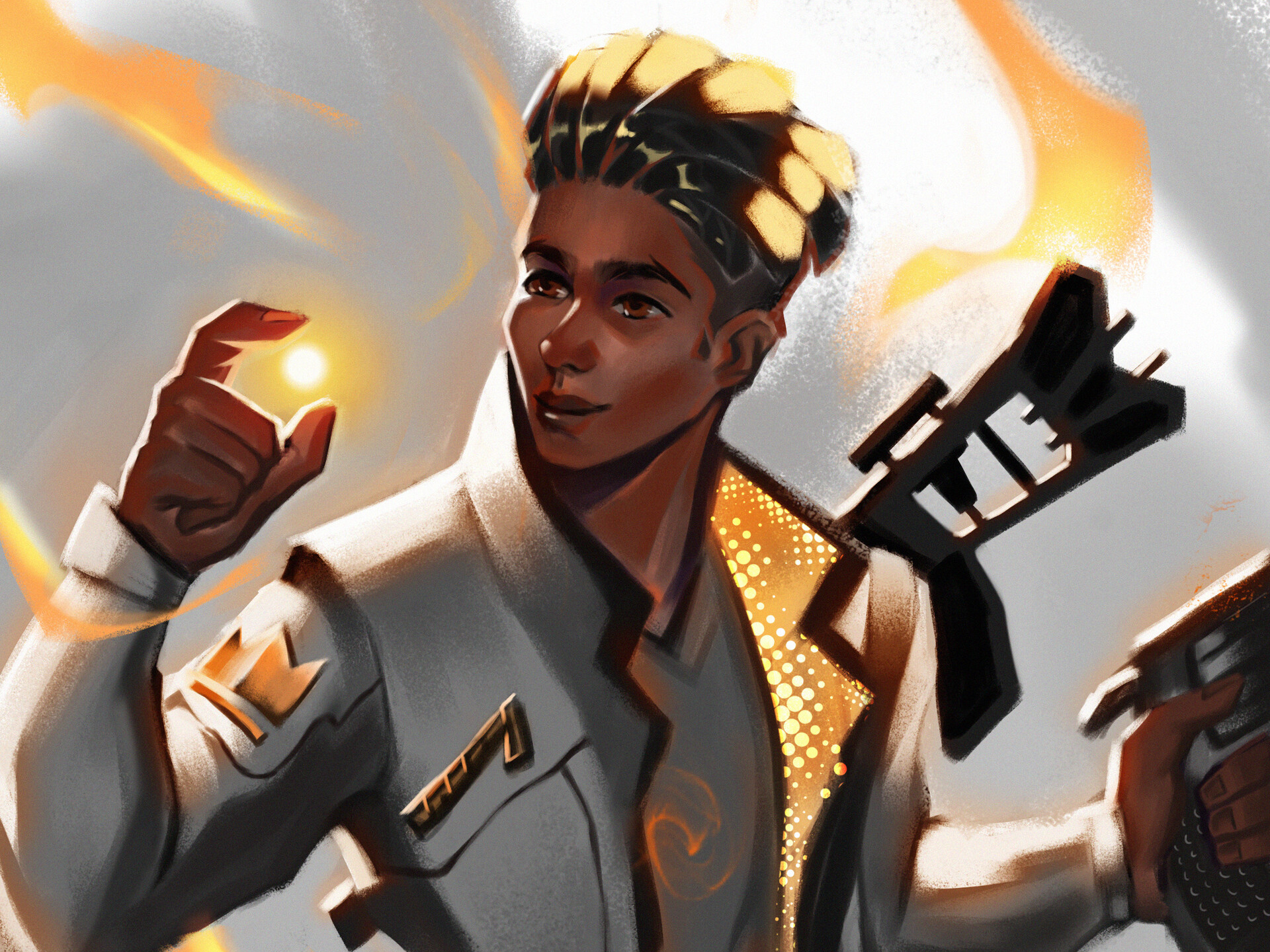 Phoenix from Valorant holding a glowing orb HD Wallpaper