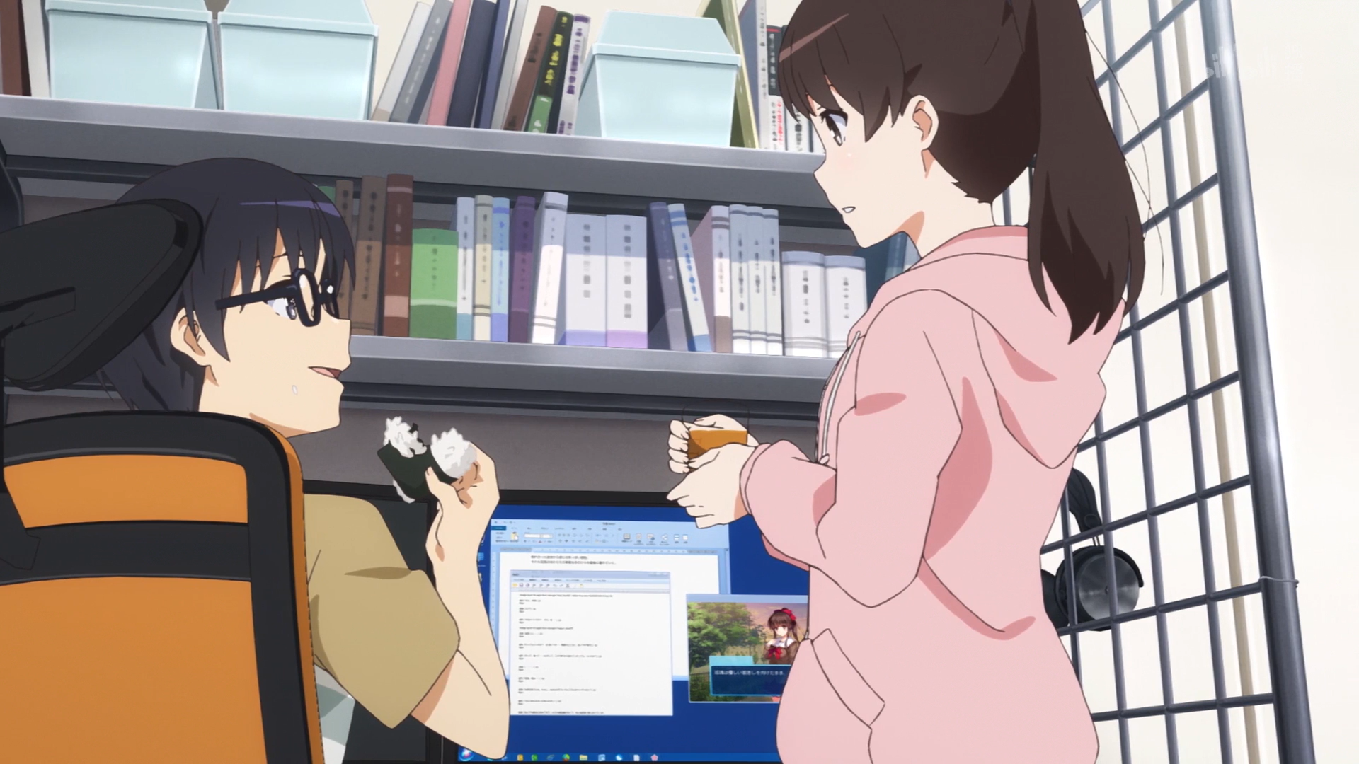 Megumi Katou from Saenai Heroine no Sodatekata eating onigiri HD Wallpaper