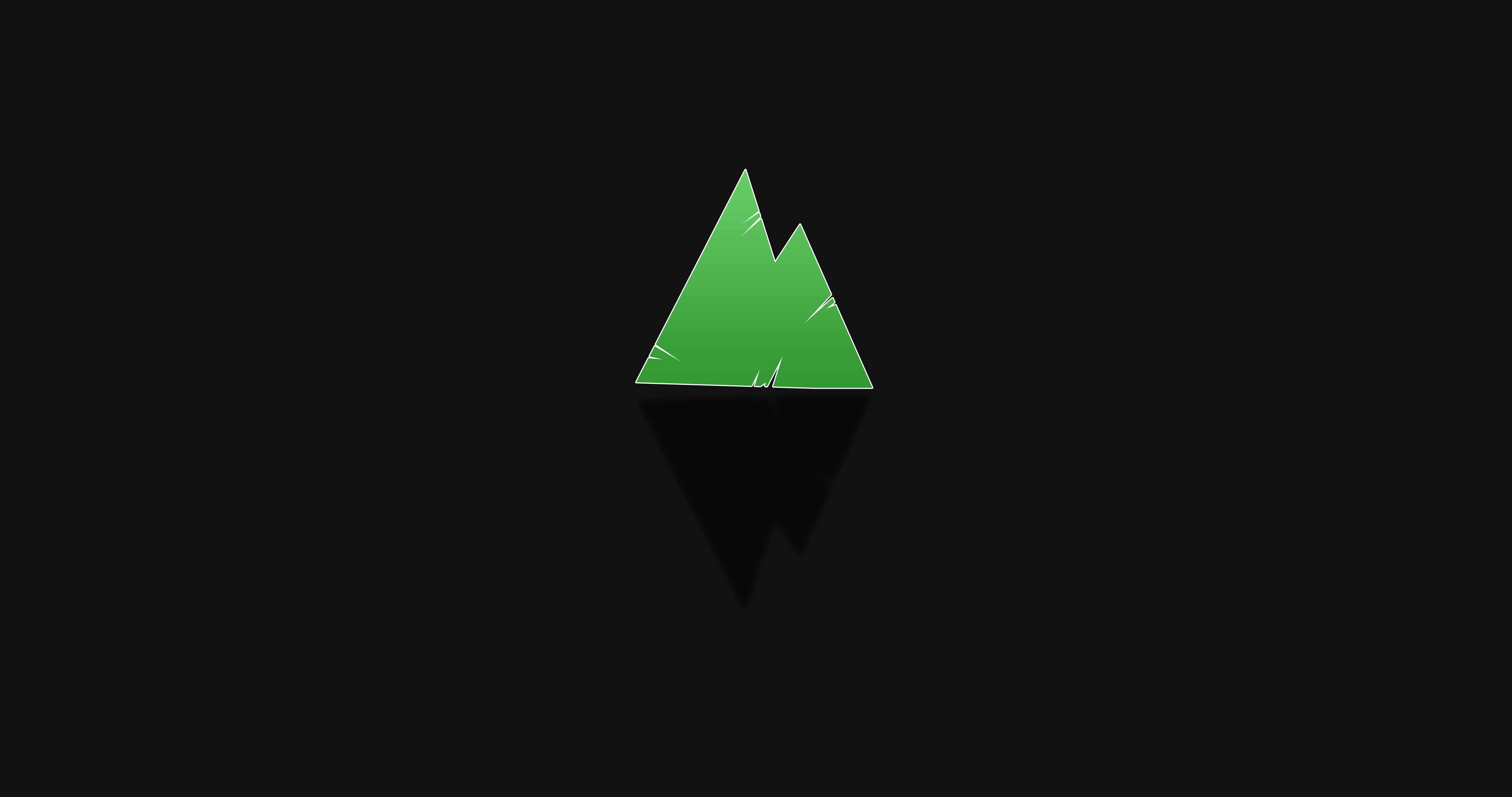 Minimalist green mountains with reflection HD Wallpaper