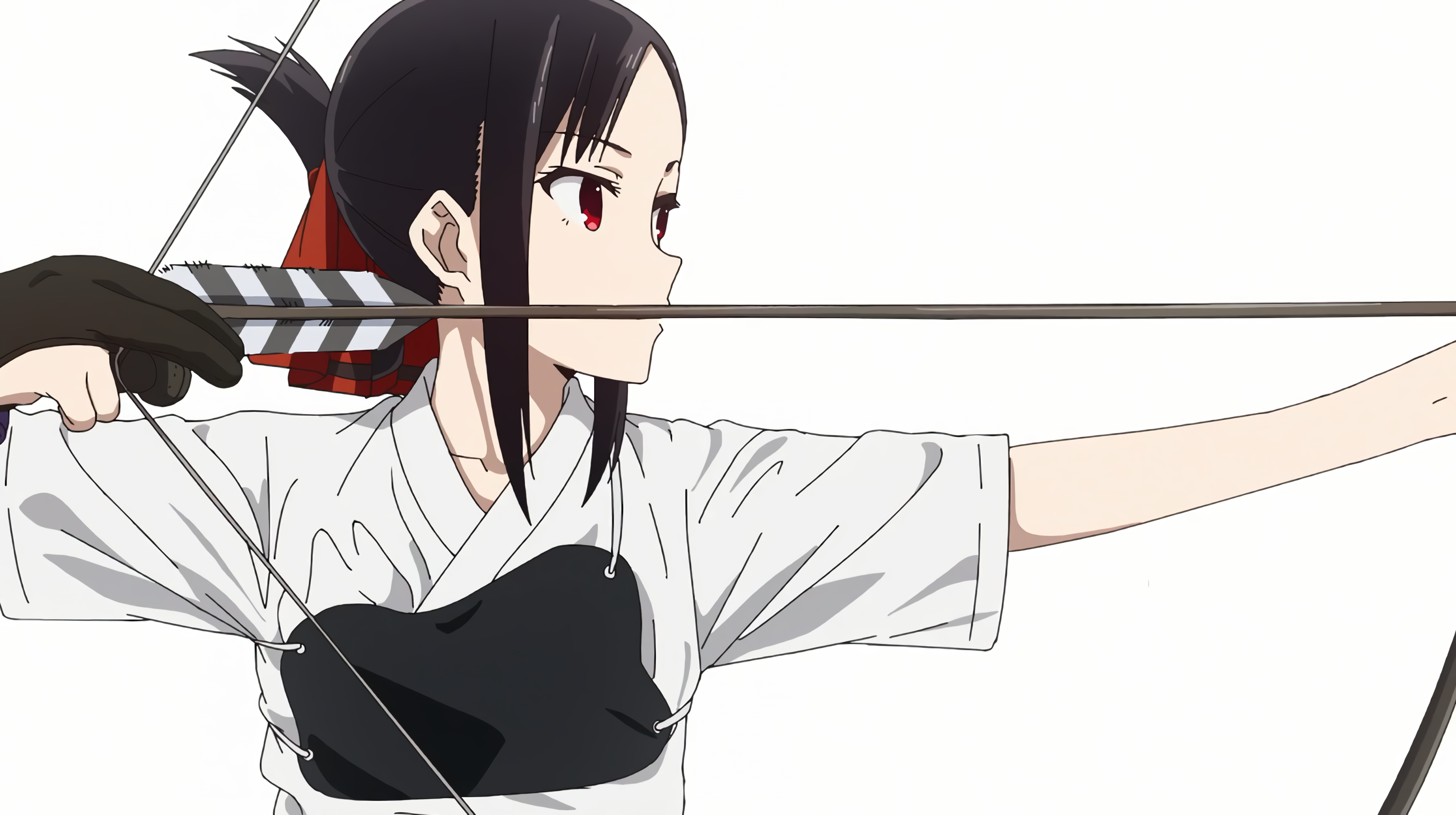 Kaguya Shinomiya from Kaguya-Sama: Love is War doing archery HD Wallpaper