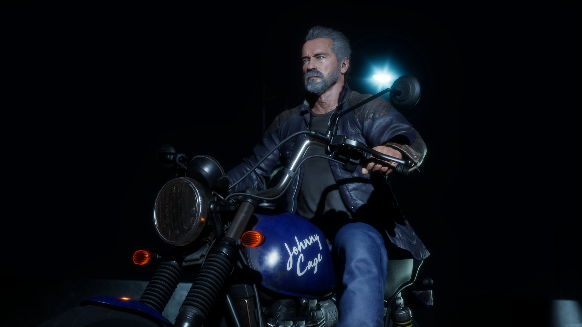 Johnny Cage on a motorcycle HD Wallpaper