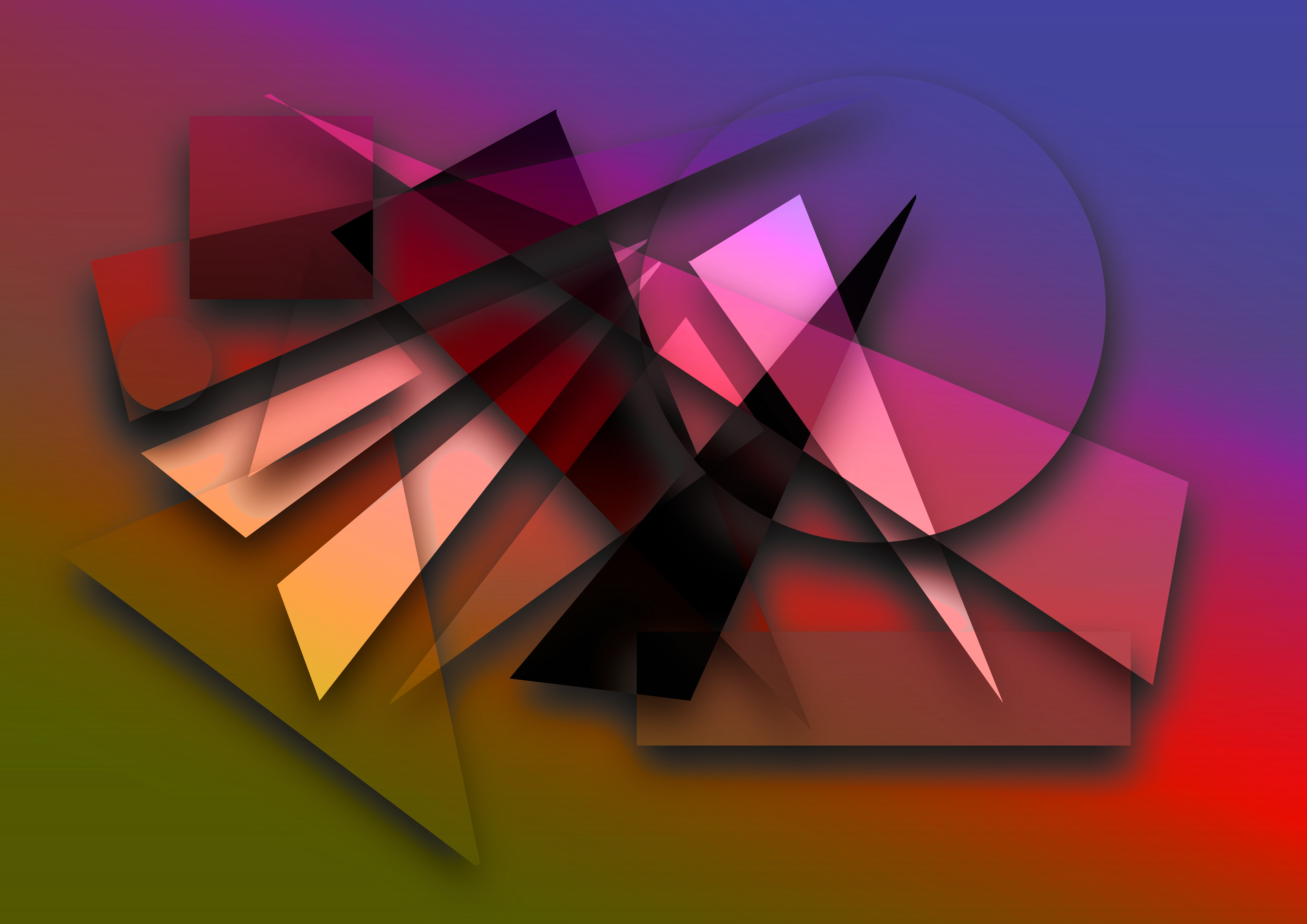 Abstract geometric shapes with gradient background HD Wallpaper
