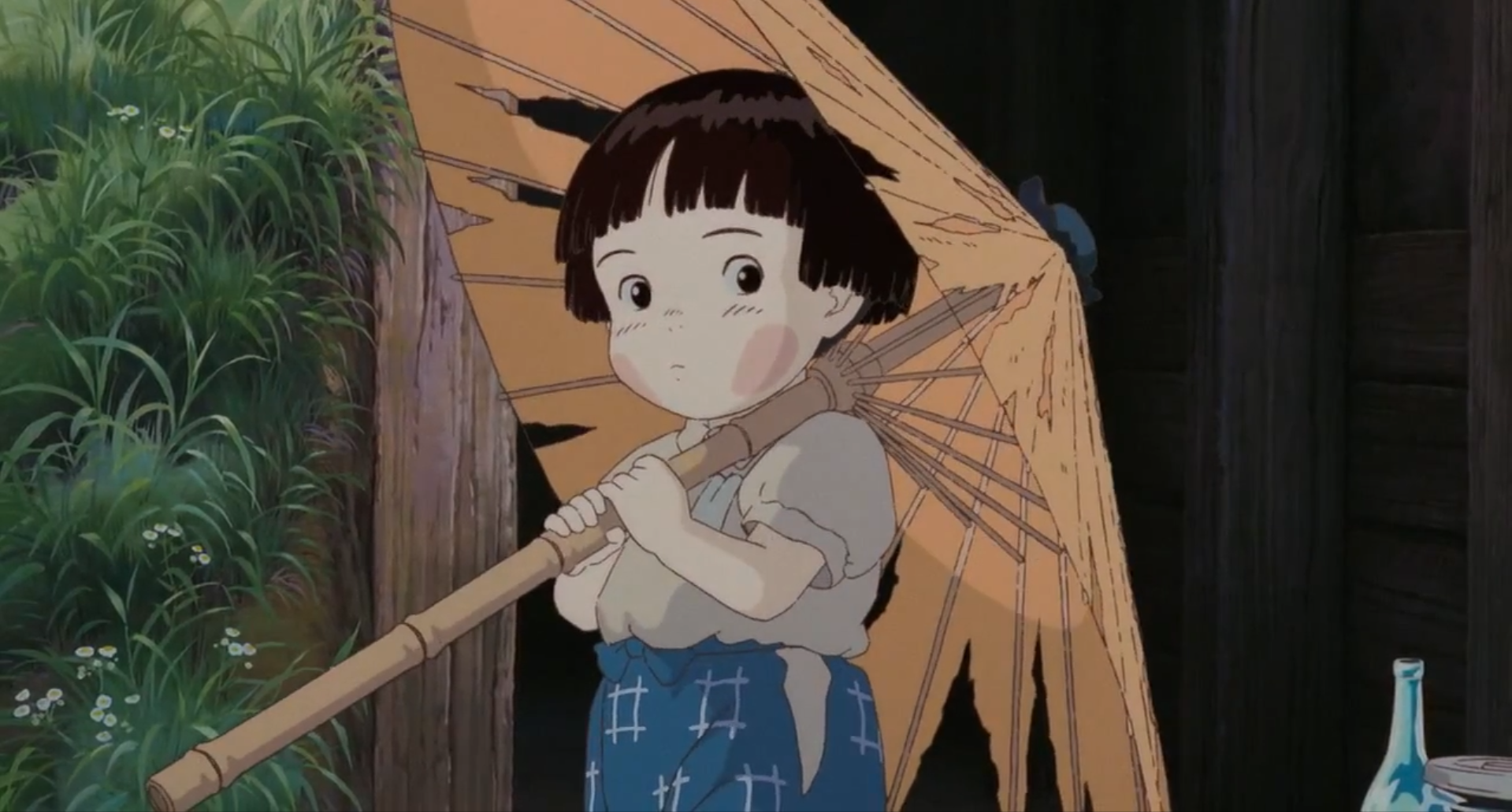 Girl with umbrella from Grave of the Fireflies HD Wallpaper