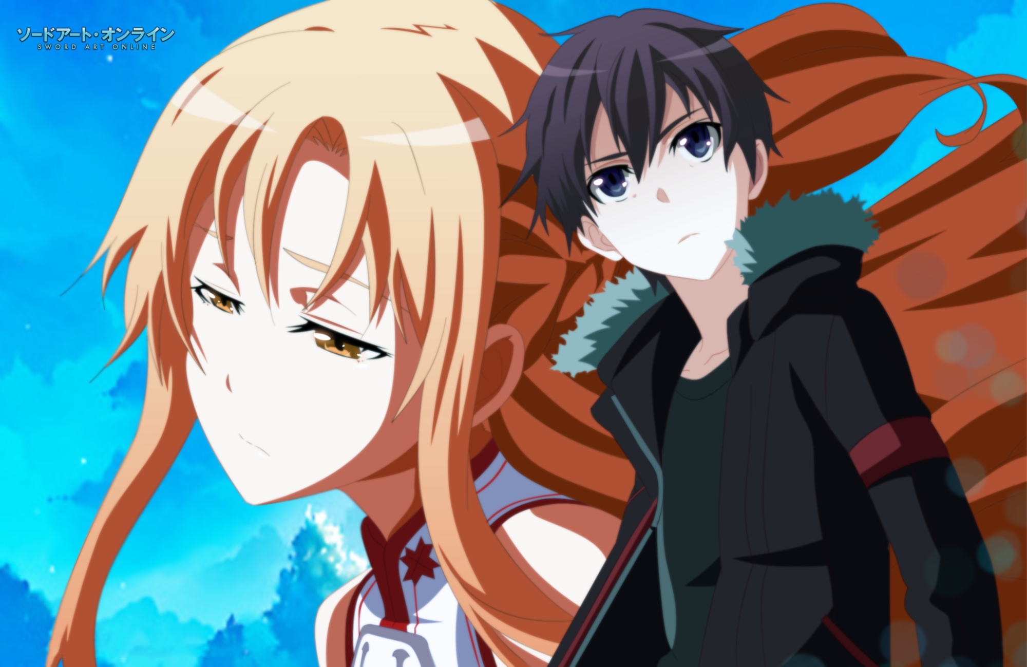 Asuna and Kirito from Sword Art Online HD Wallpaper