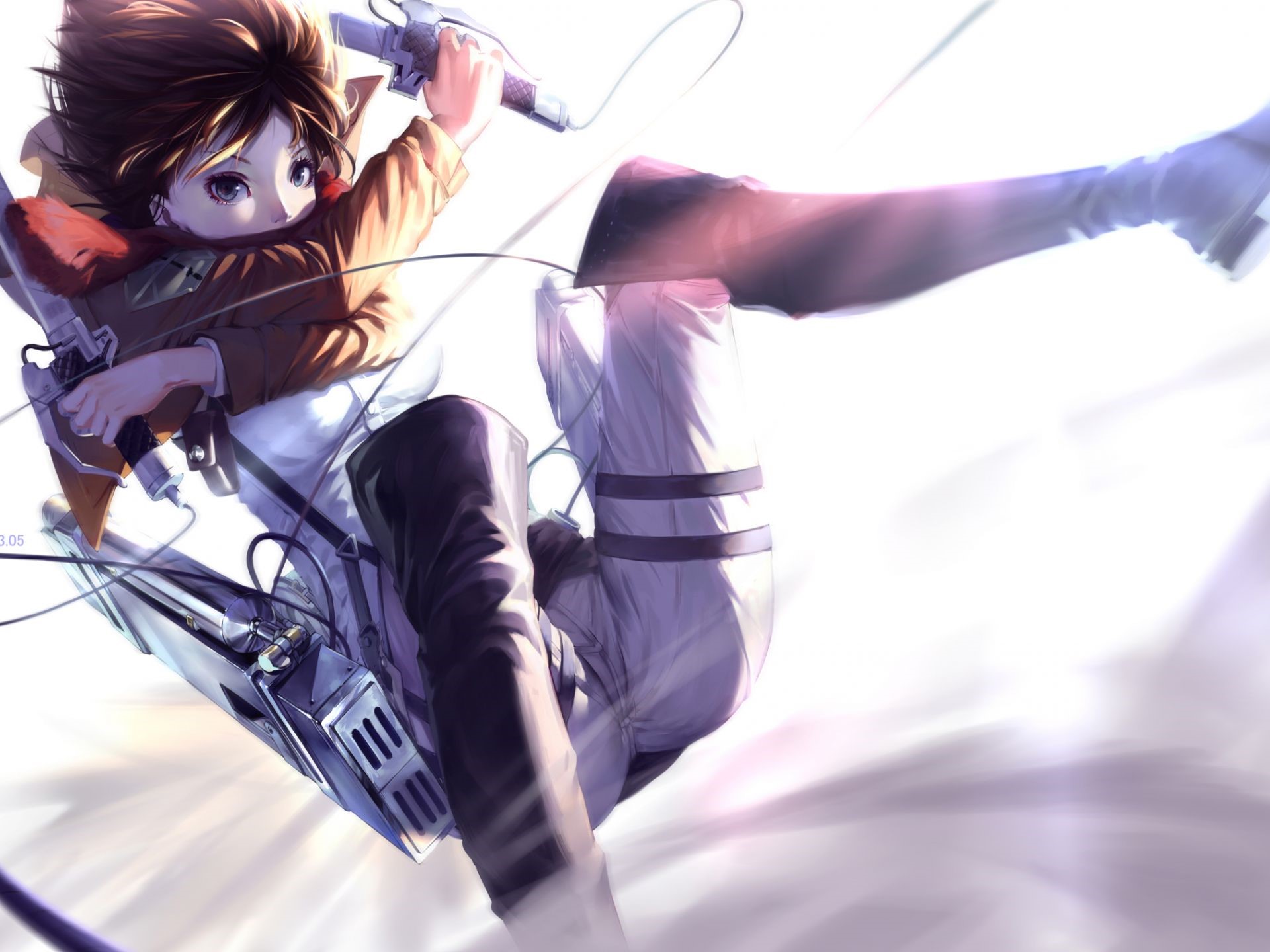 Mikasa Ackerman from Attack on Titan with swords HD Wallpaper