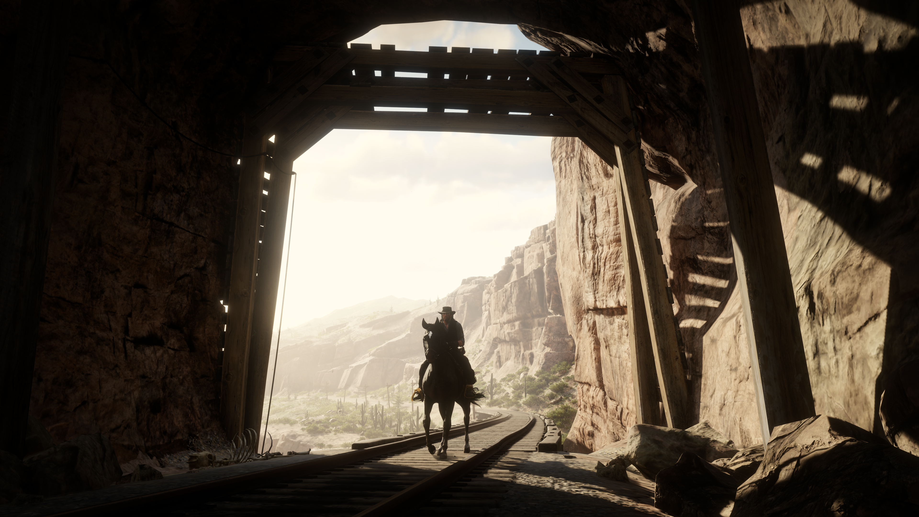 John Marston from Red Dead Redemption 2 on horseback HD Wallpaper
