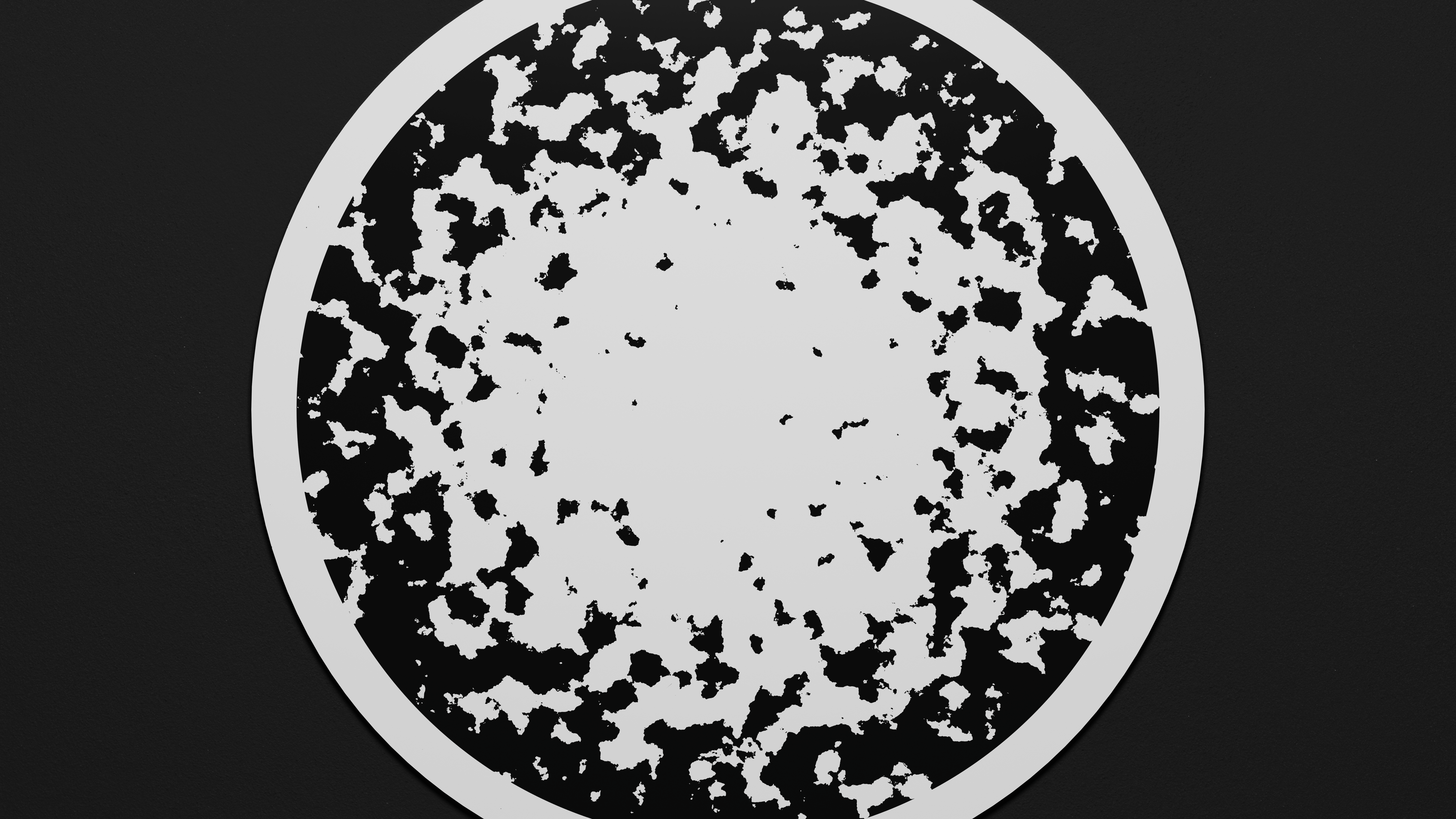 Monochrome abstract circle with textured pattern HD Wallpaper
