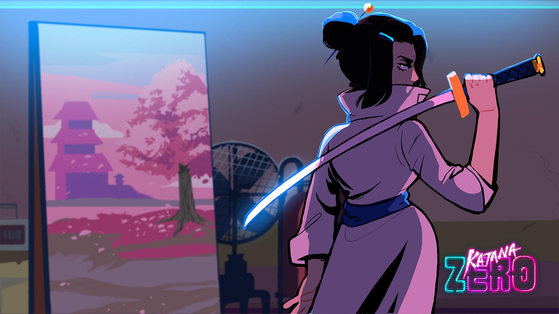 Katana Zero Neon Sign HD Wallpaper