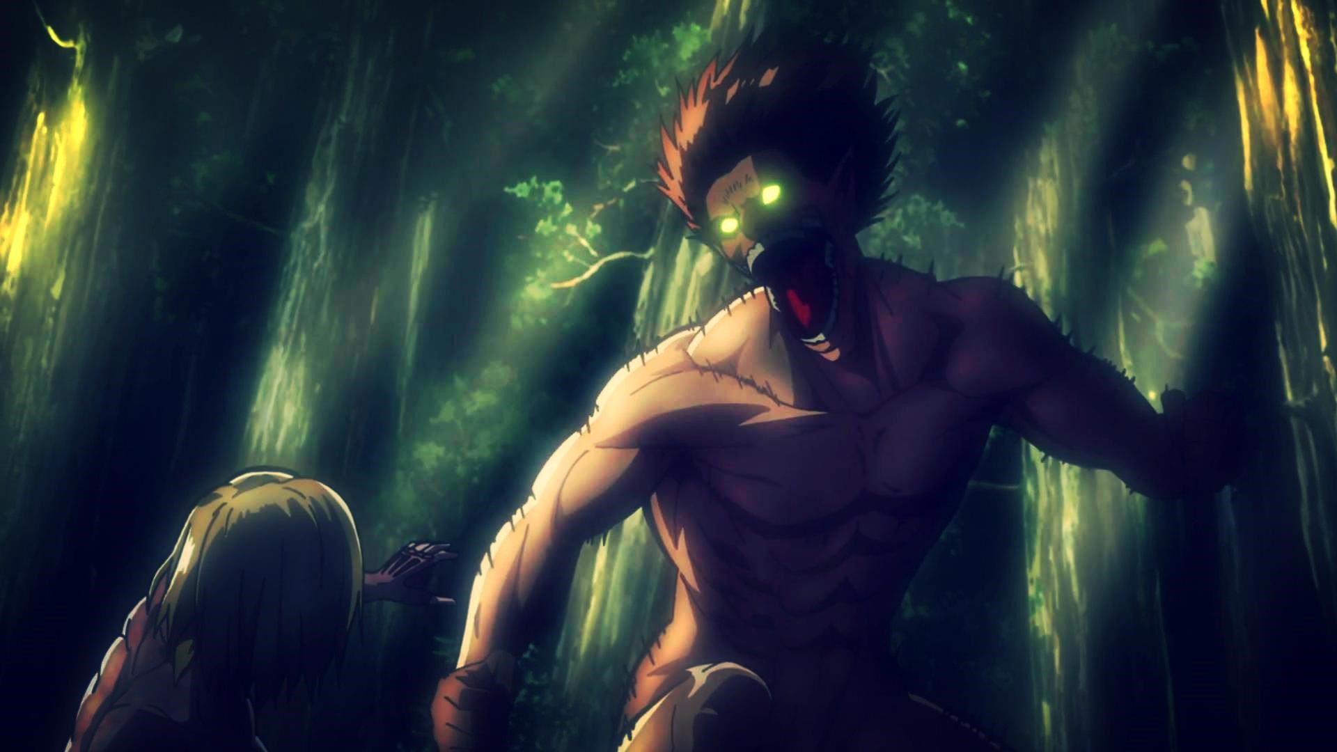 Attack on Titan: Beast Titan fighting Annie Leonhart HD Wallpaper