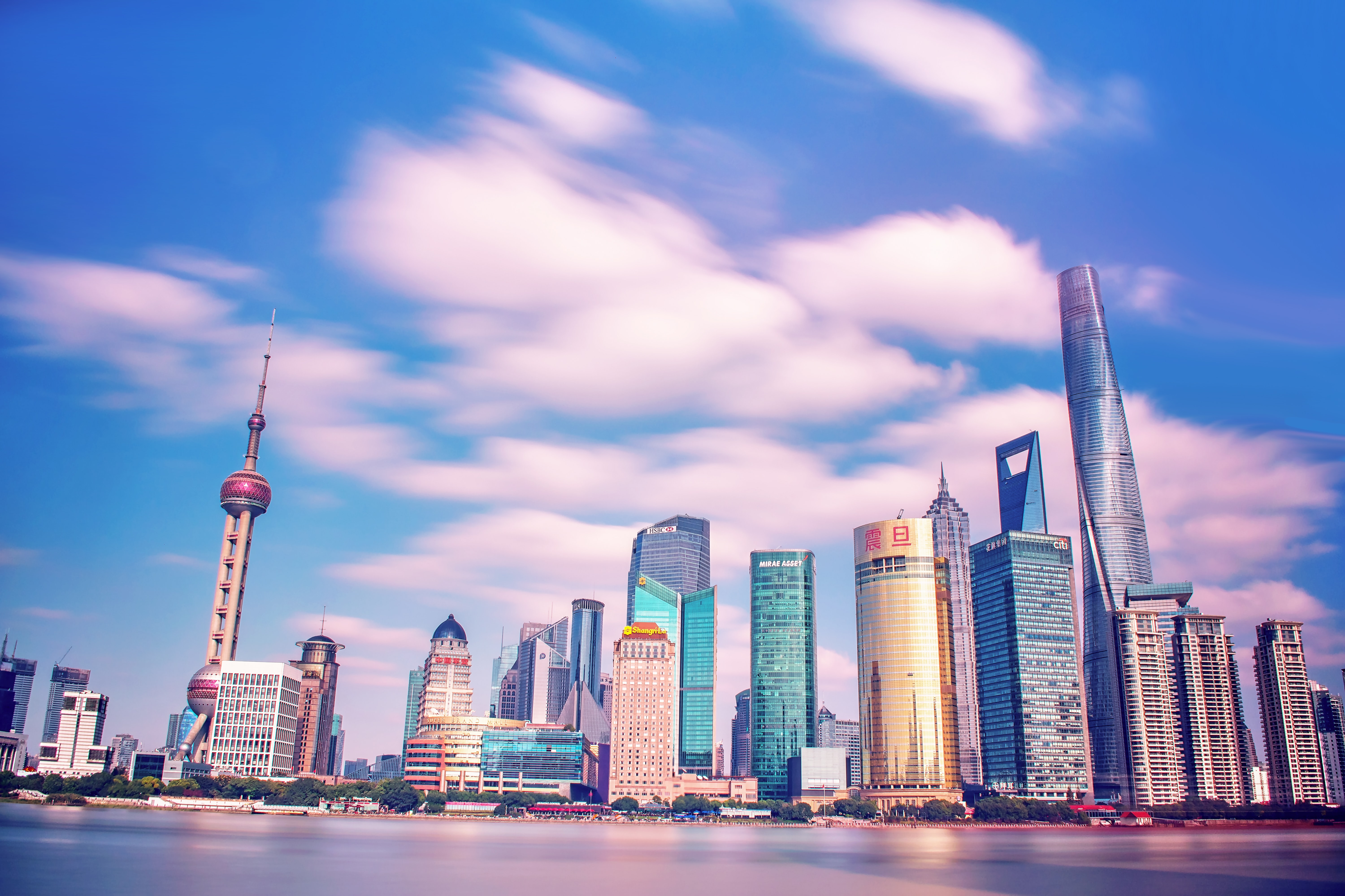 Shanghai Skyline with Oriental Pearl Tower HD Wallpaper