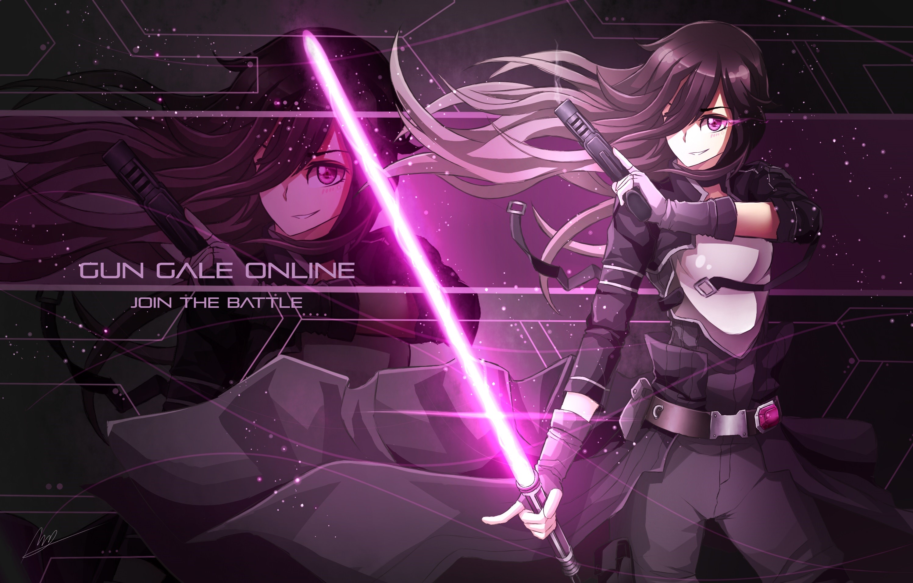 Asada Shino from Sword Art Online Gun Gale Online HD Wallpaper