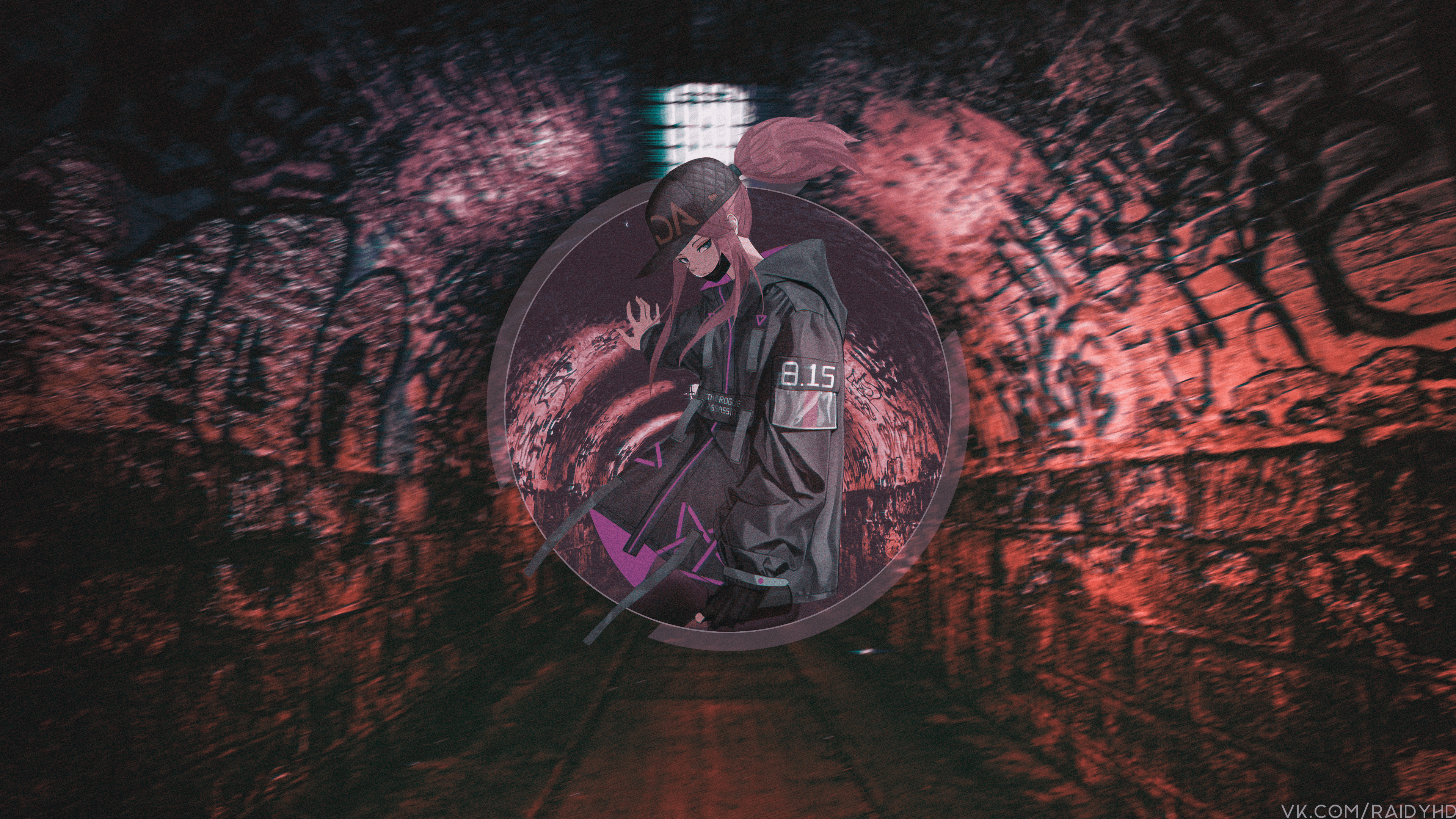 Anime girl in a tunnel HD Wallpaper
