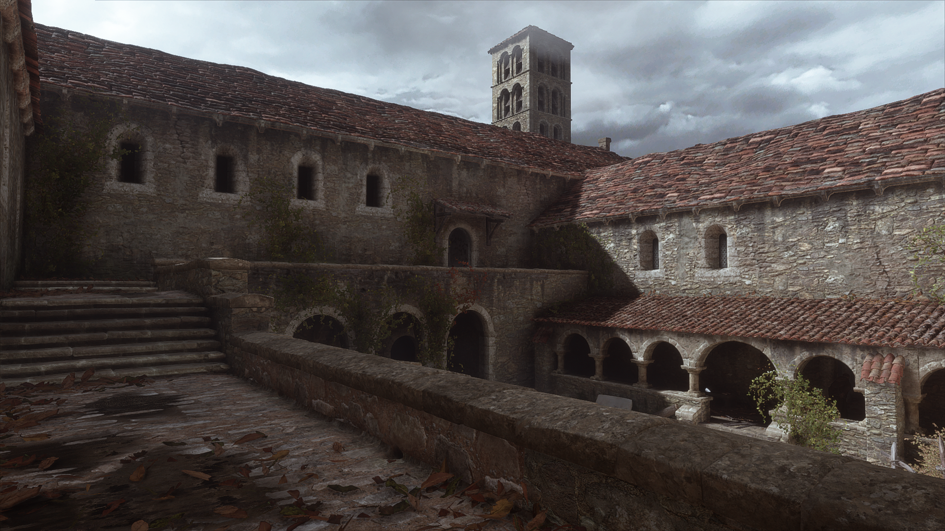 A Plague Tale Innocence castle courtyard HD Wallpaper