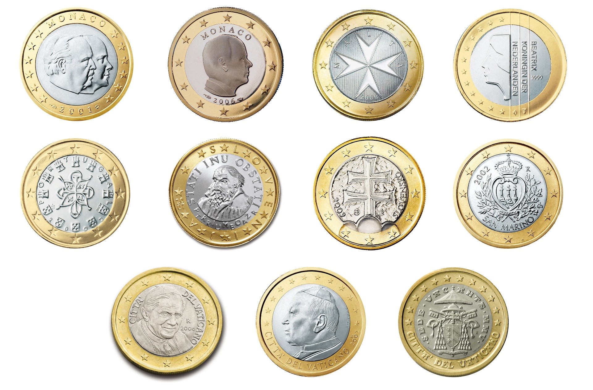 Collection of European Euro Coins HD Wallpaper