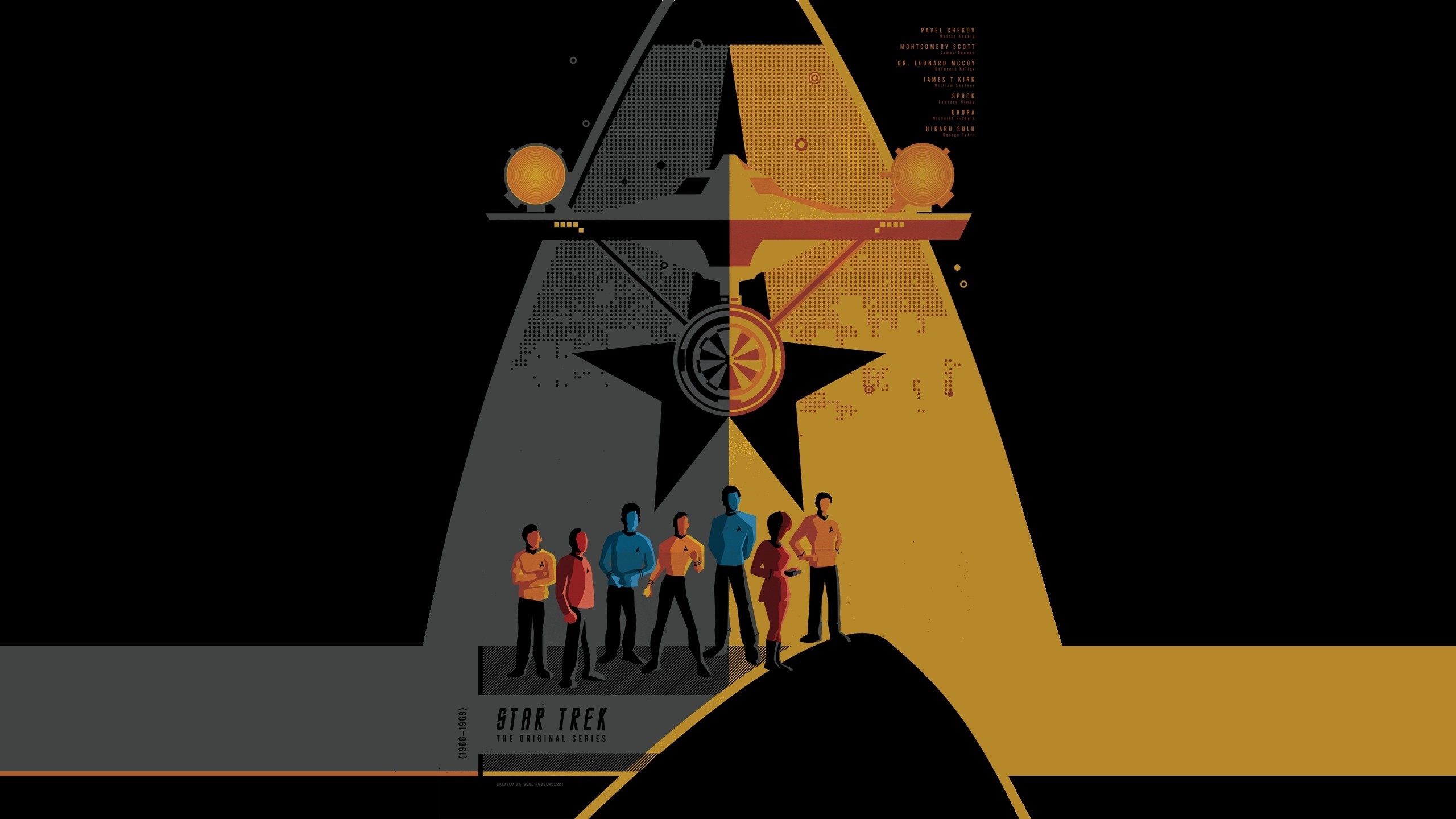Star Trek: The Original Series cast and starship HD Wallpaper