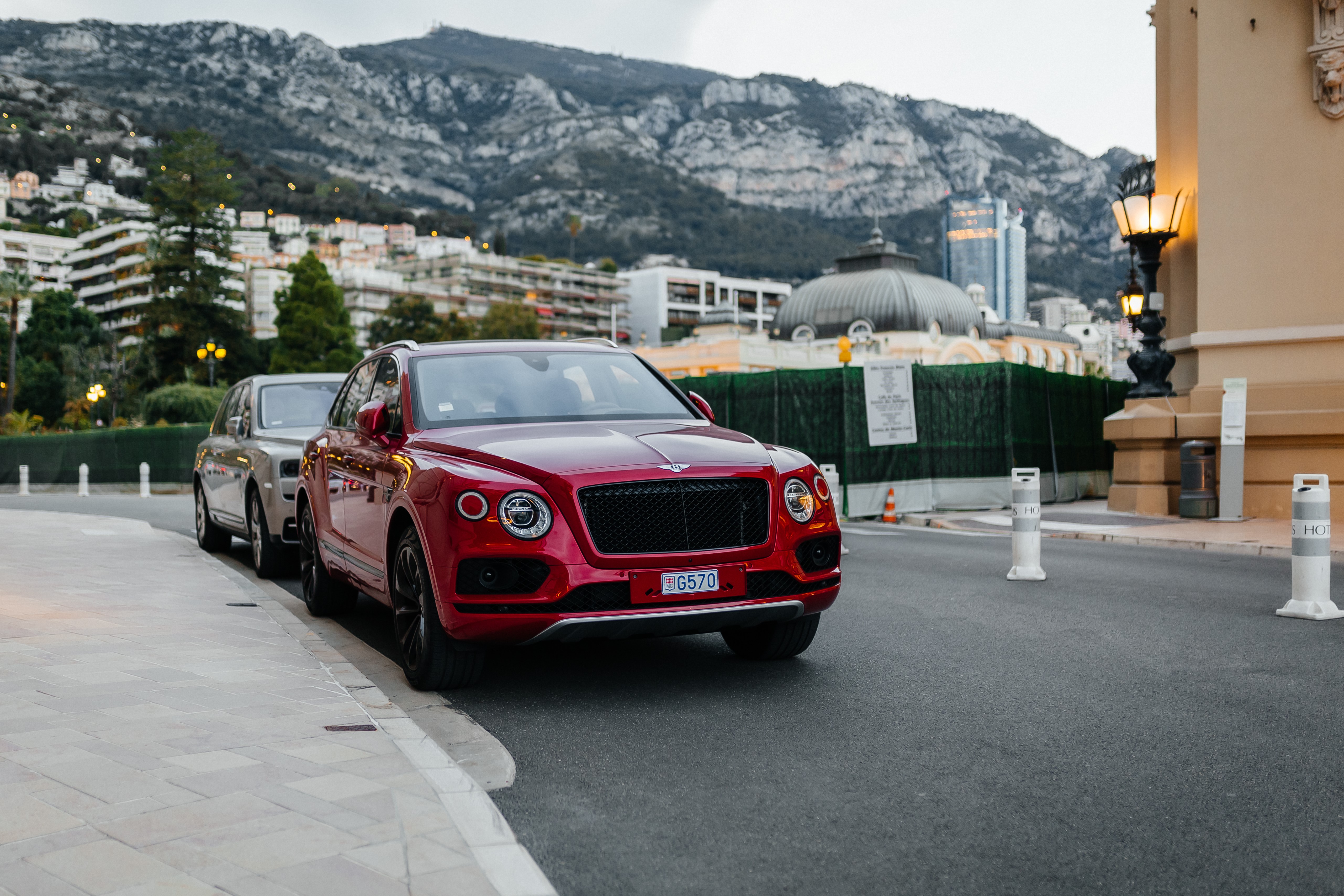 Red Bentley Bentayga and Rolls-Royce in Monaco HD Wallpaper