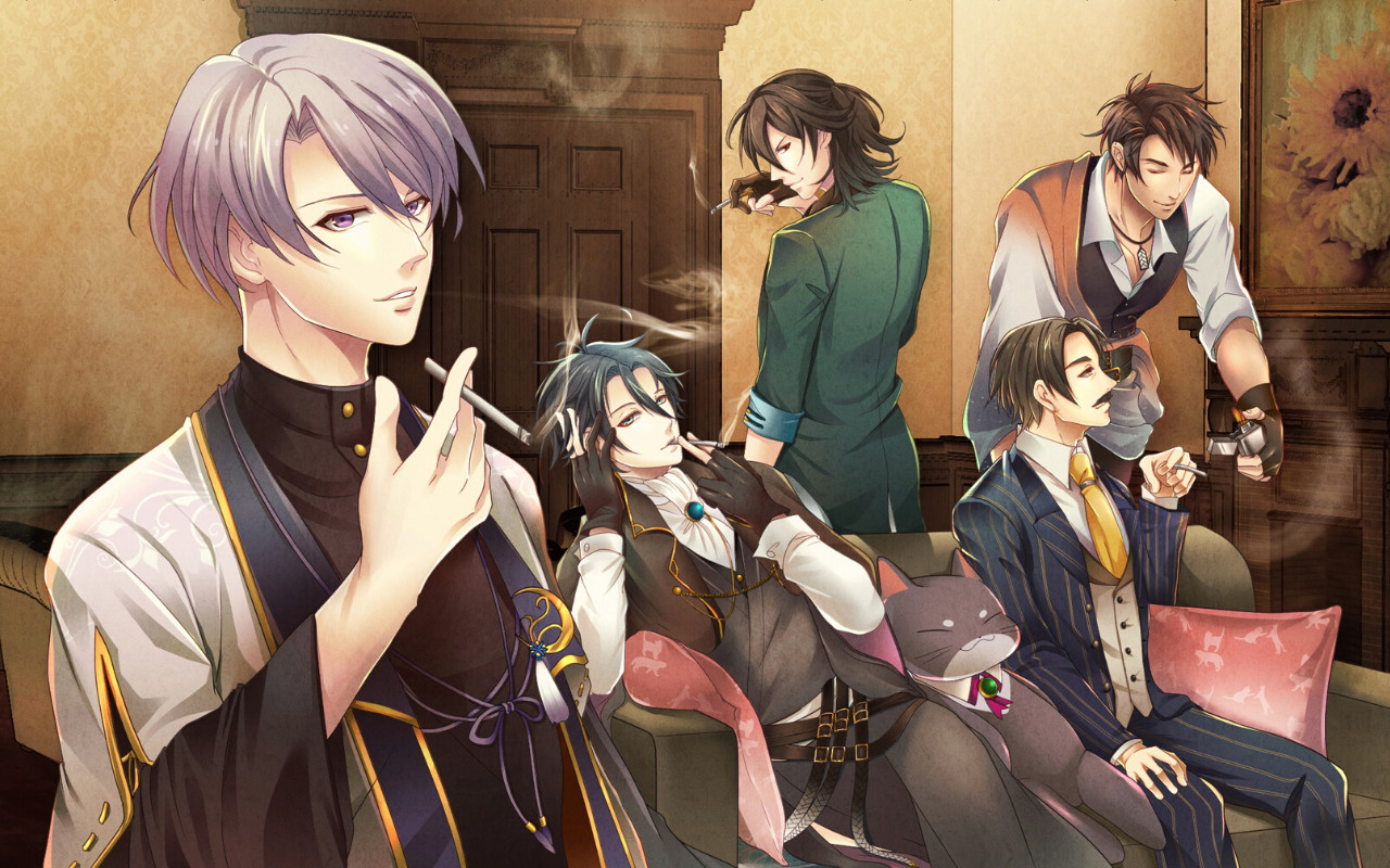 Anime boys smoking in a room HD Wallpaper