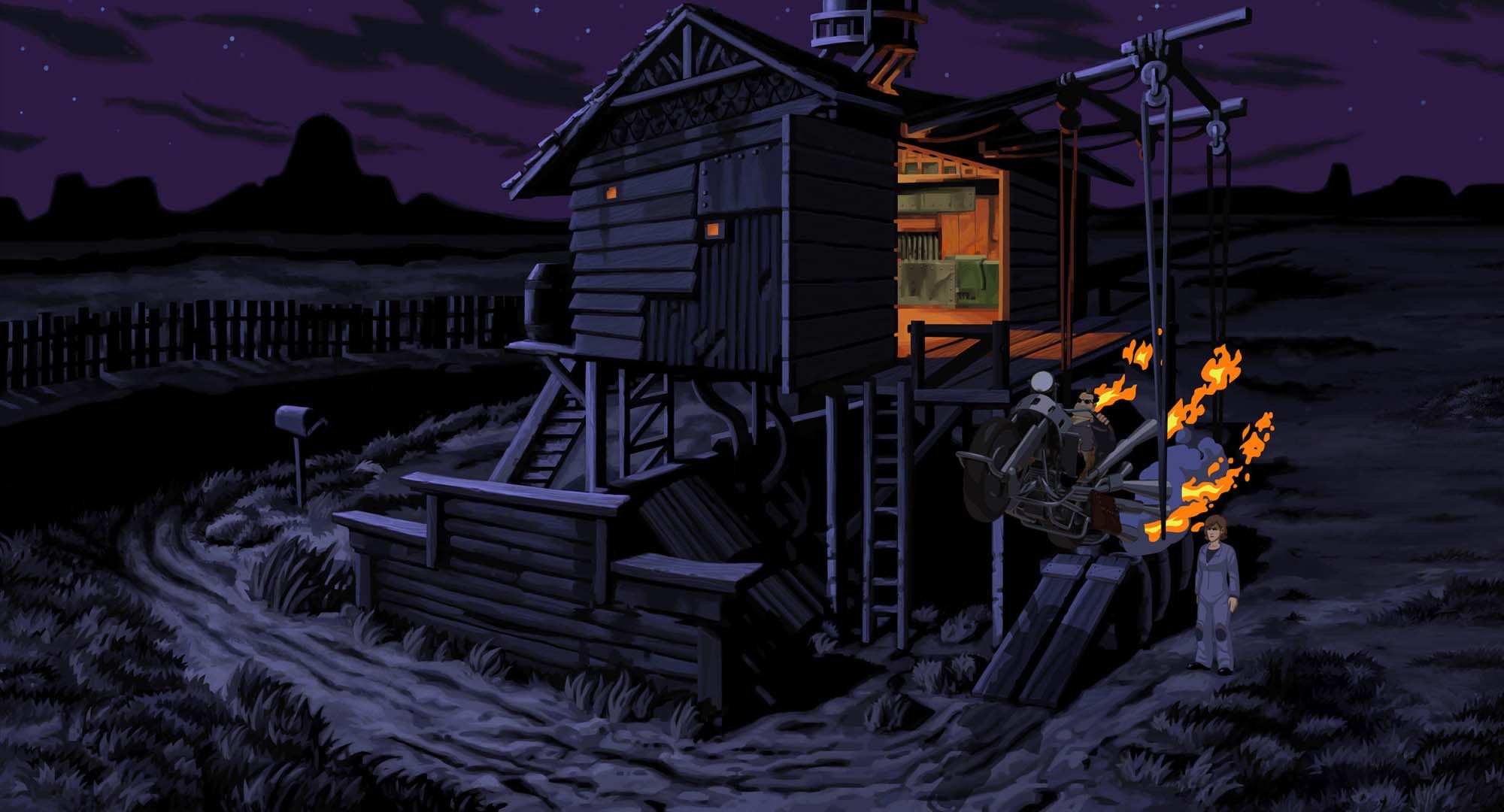 Maureen Corley and Ben Throttle in Full Throttle at night HD Wallpaper
