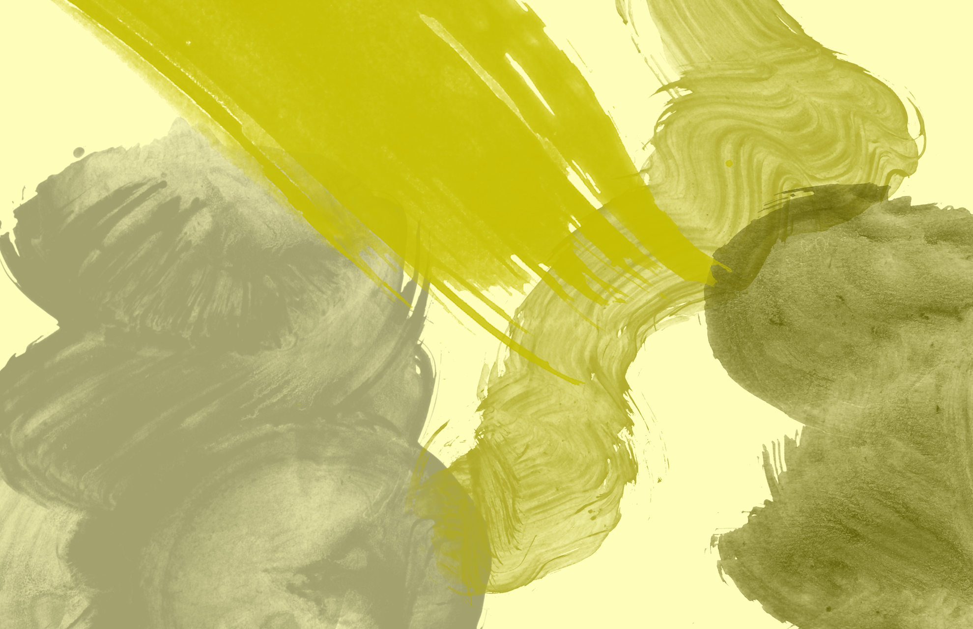 Abstract watercolor shapes in yellow and green HD Wallpaper