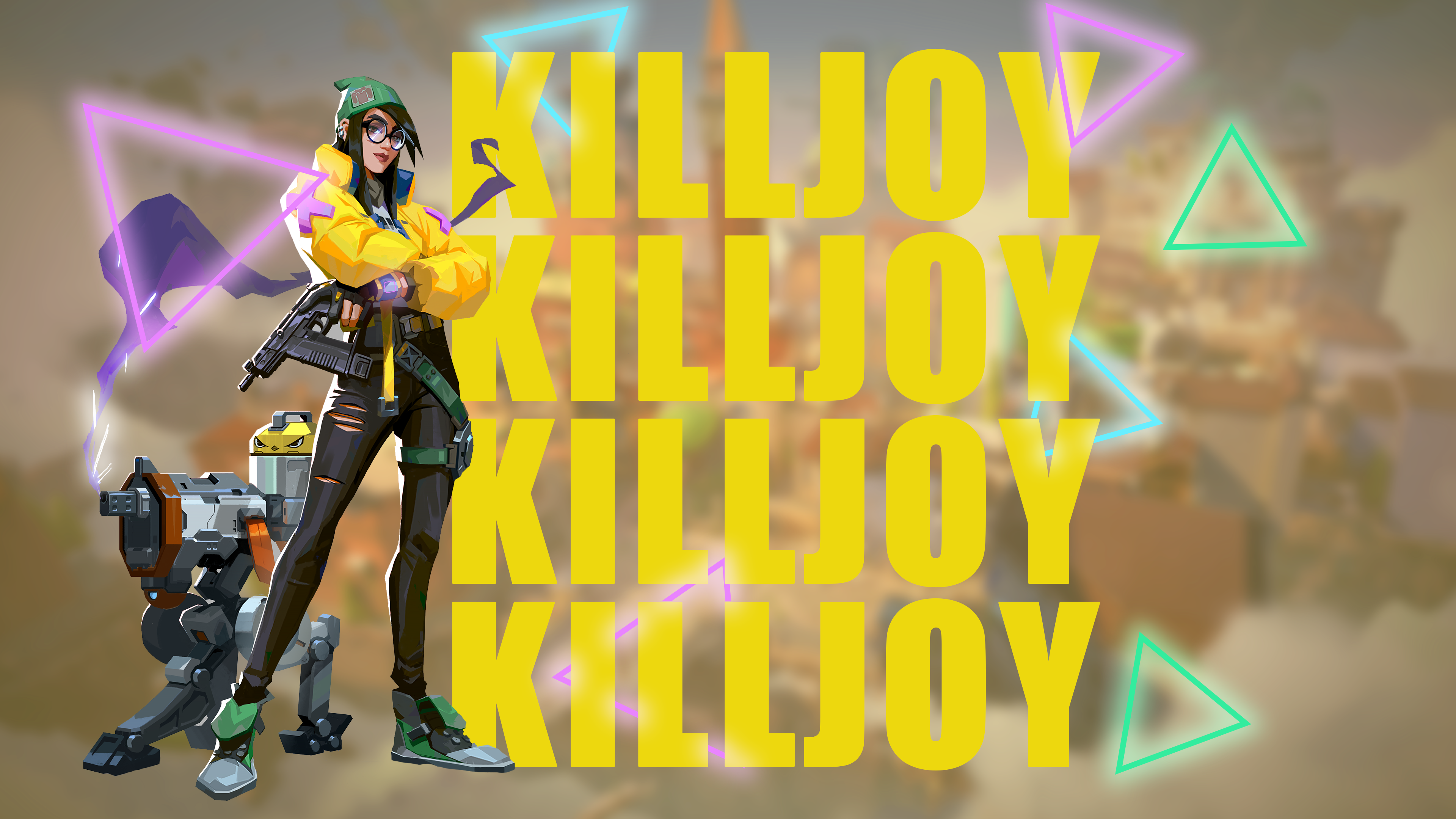 Killjoy from Valorant with her turret HD Wallpaper