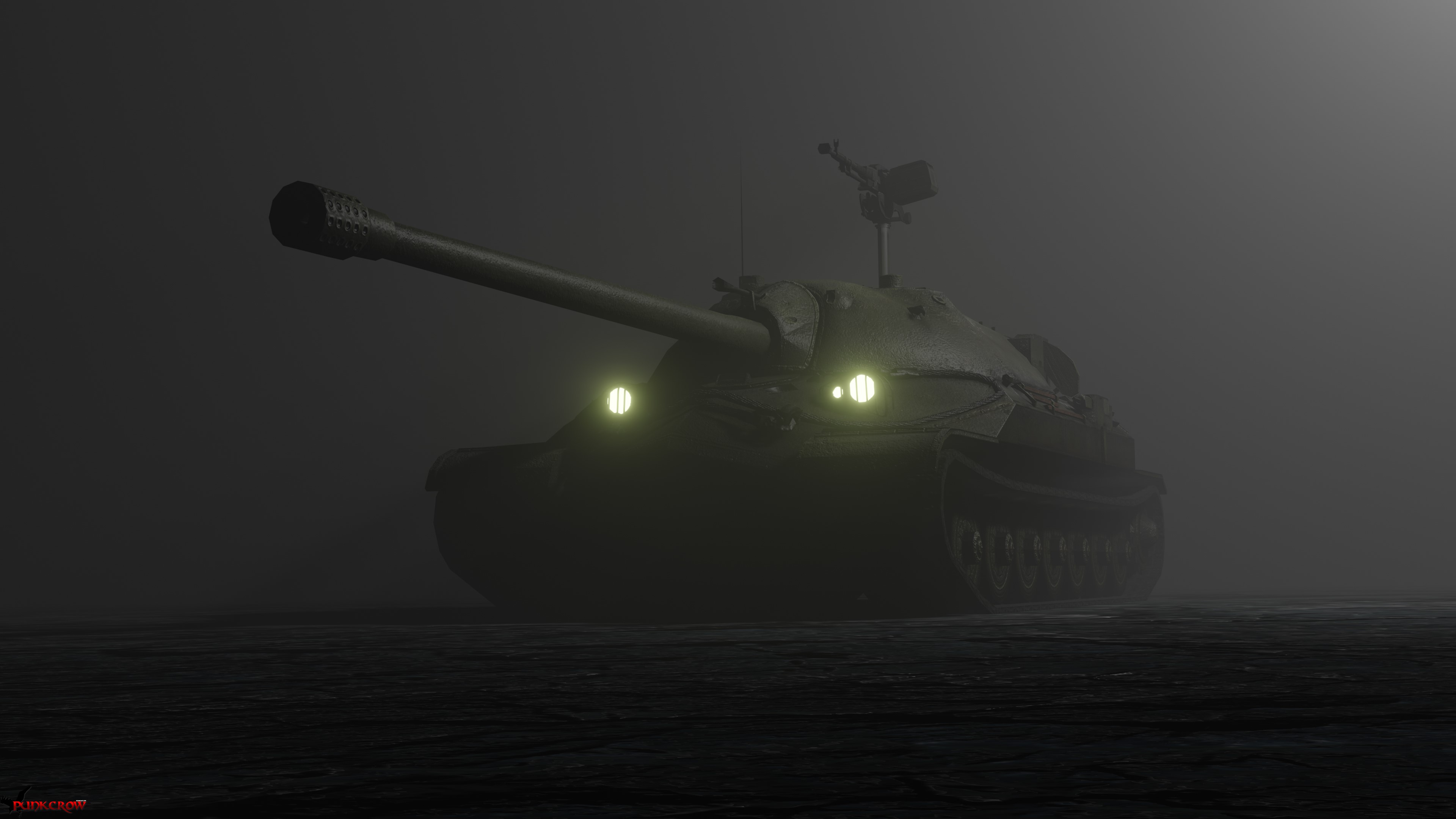 4K World of Tanks IS-7 tank with lights HD Wallpaper
