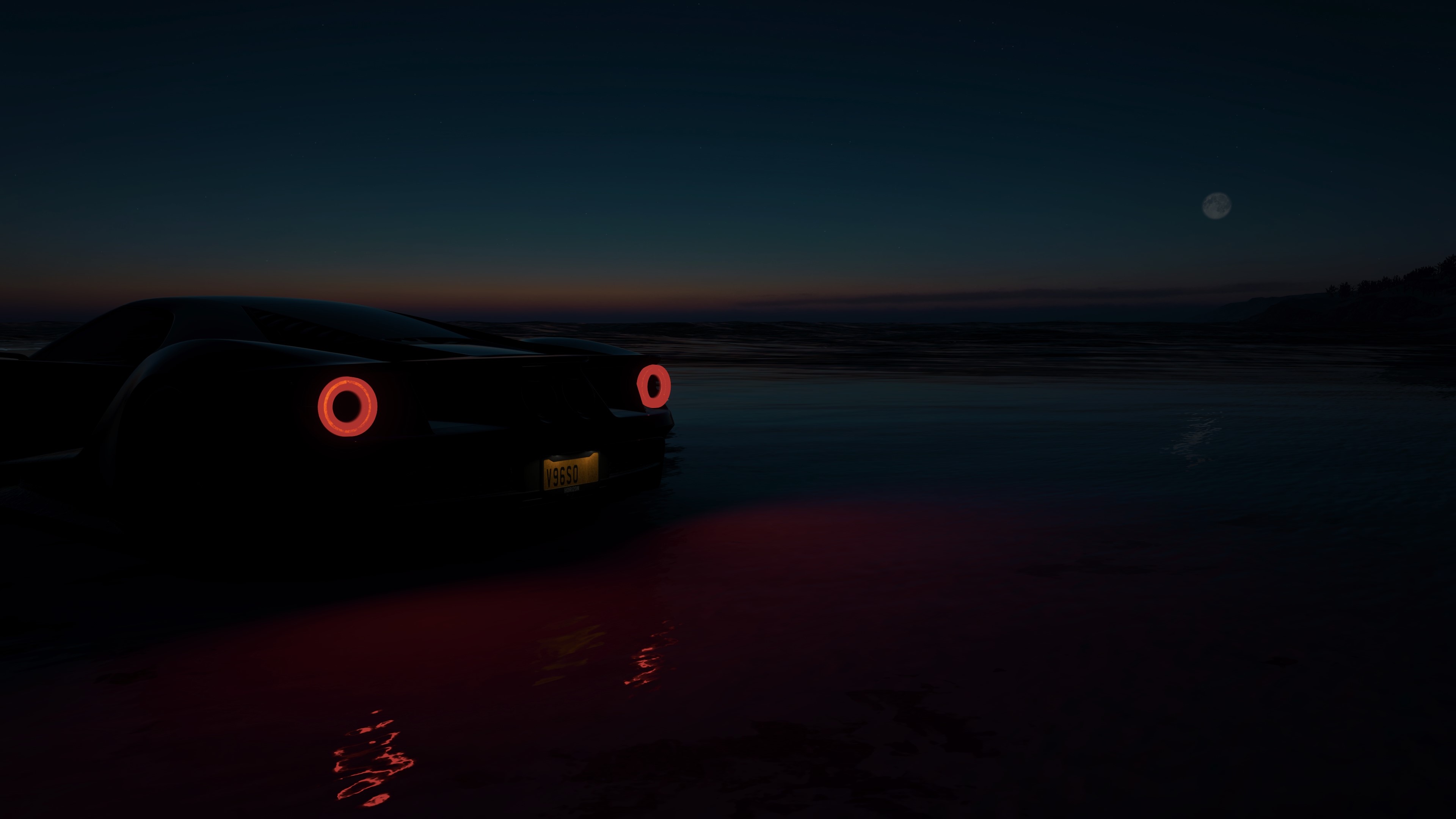 Ford GT Mk II on a beach at night HD Wallpaper