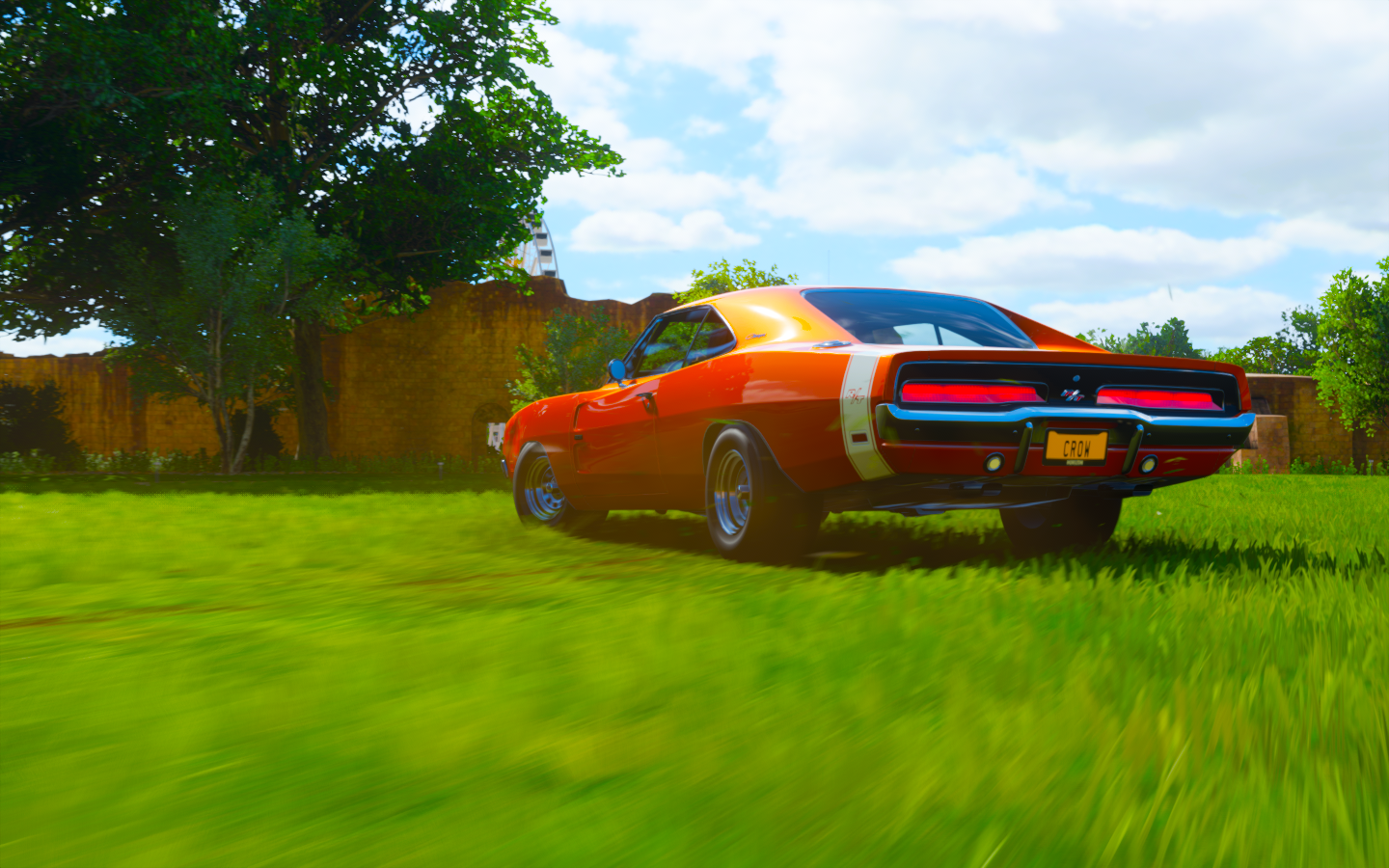 Orange Dodge Charger R/T in Forza Horizon 4 HD Wallpaper