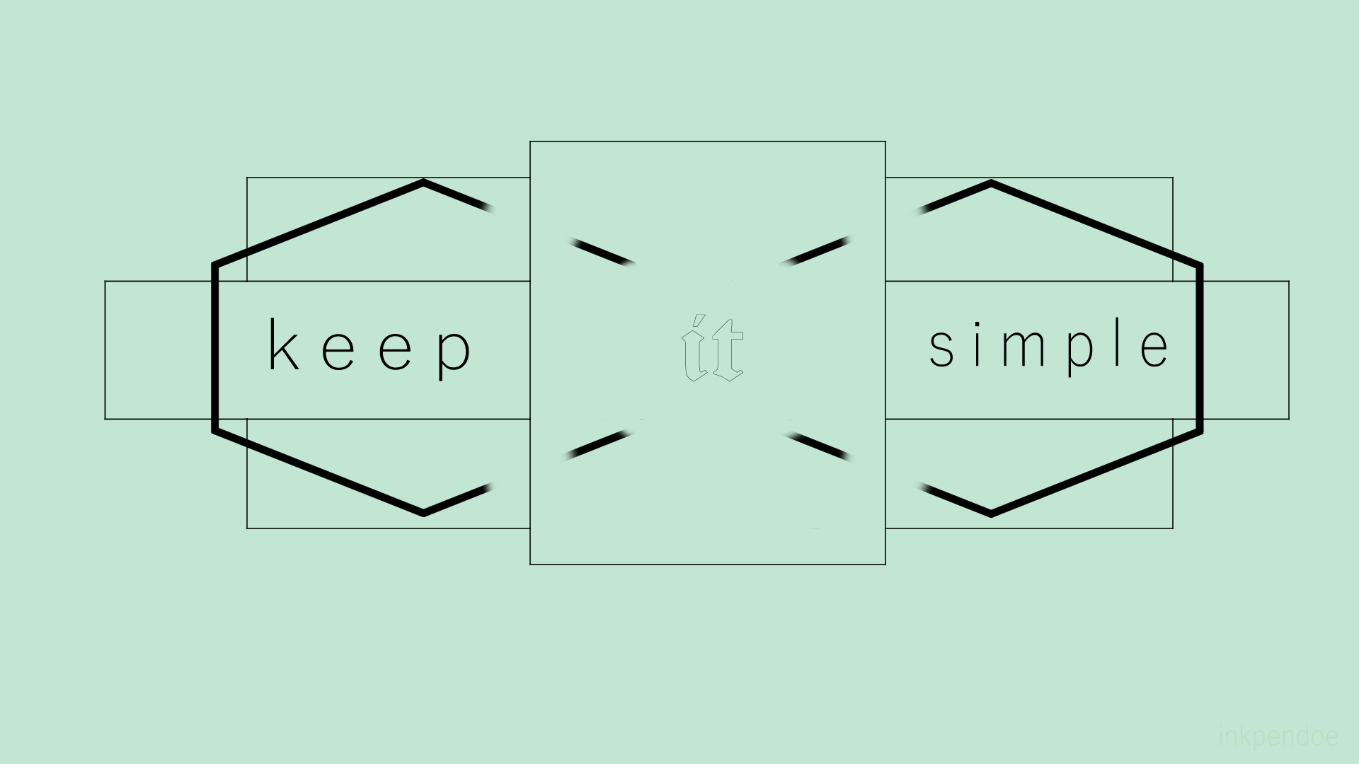 Geometric design with text 'keep it simple' HD Wallpaper