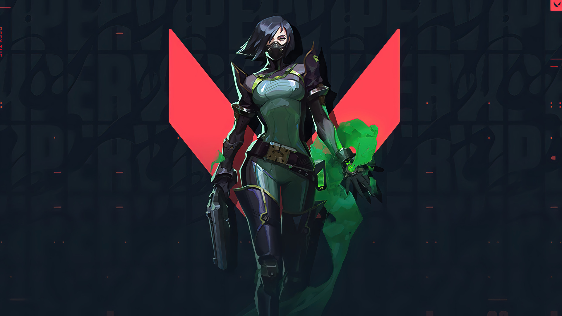 Viper from Valorant with green smoke HD Wallpaper