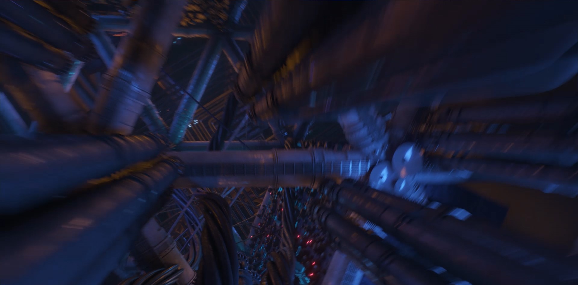 Science fiction pipes and wires in 3ds Max HD Wallpaper