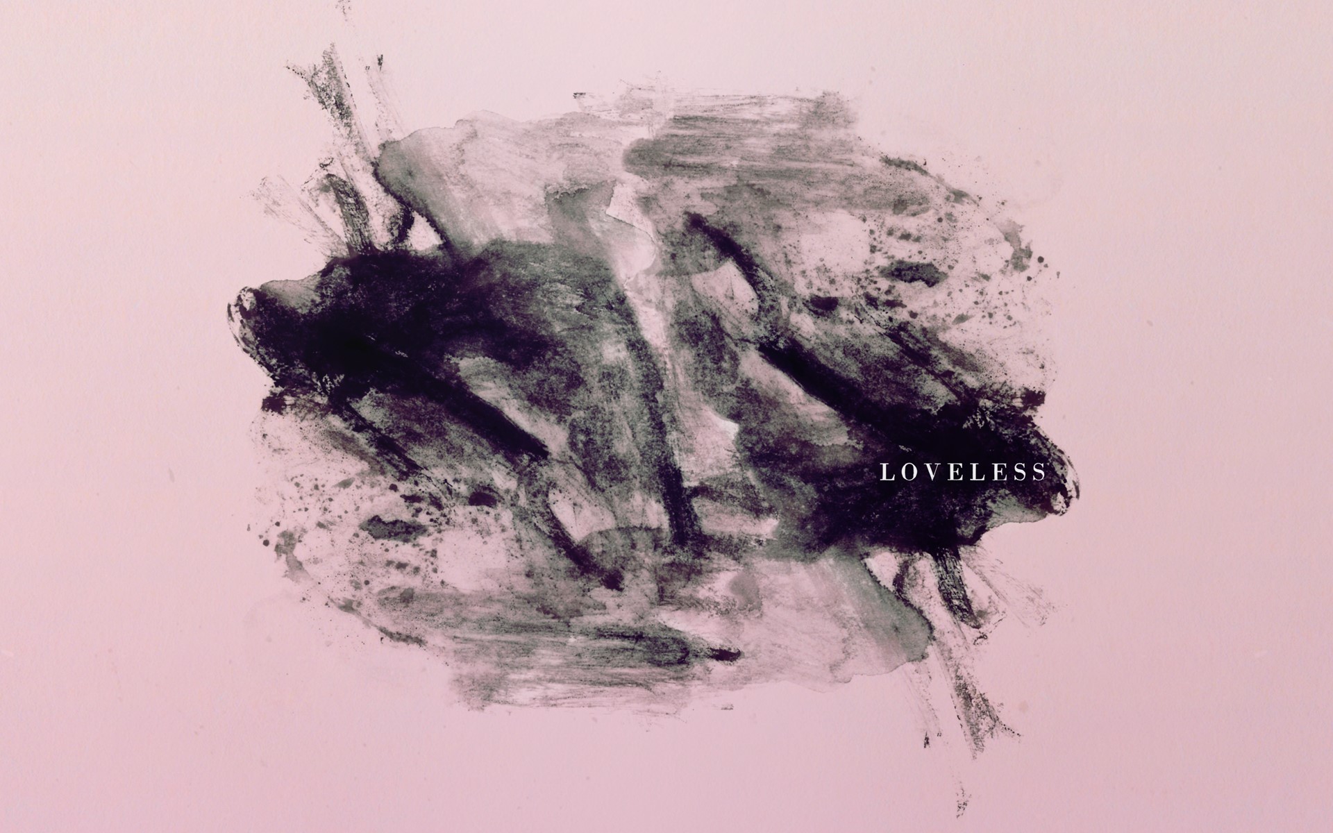 Abstract black ink splash with text "LOveless" HD Wallpaper