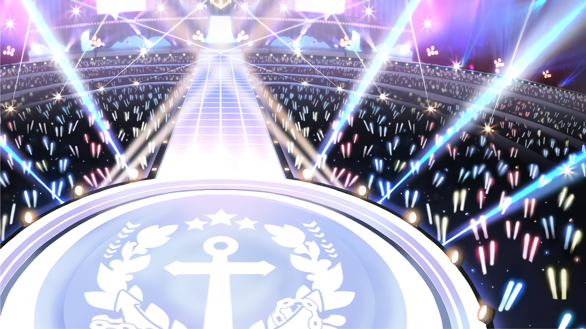 Azur Lane stage with anchor emblem and audience HD Wallpaper