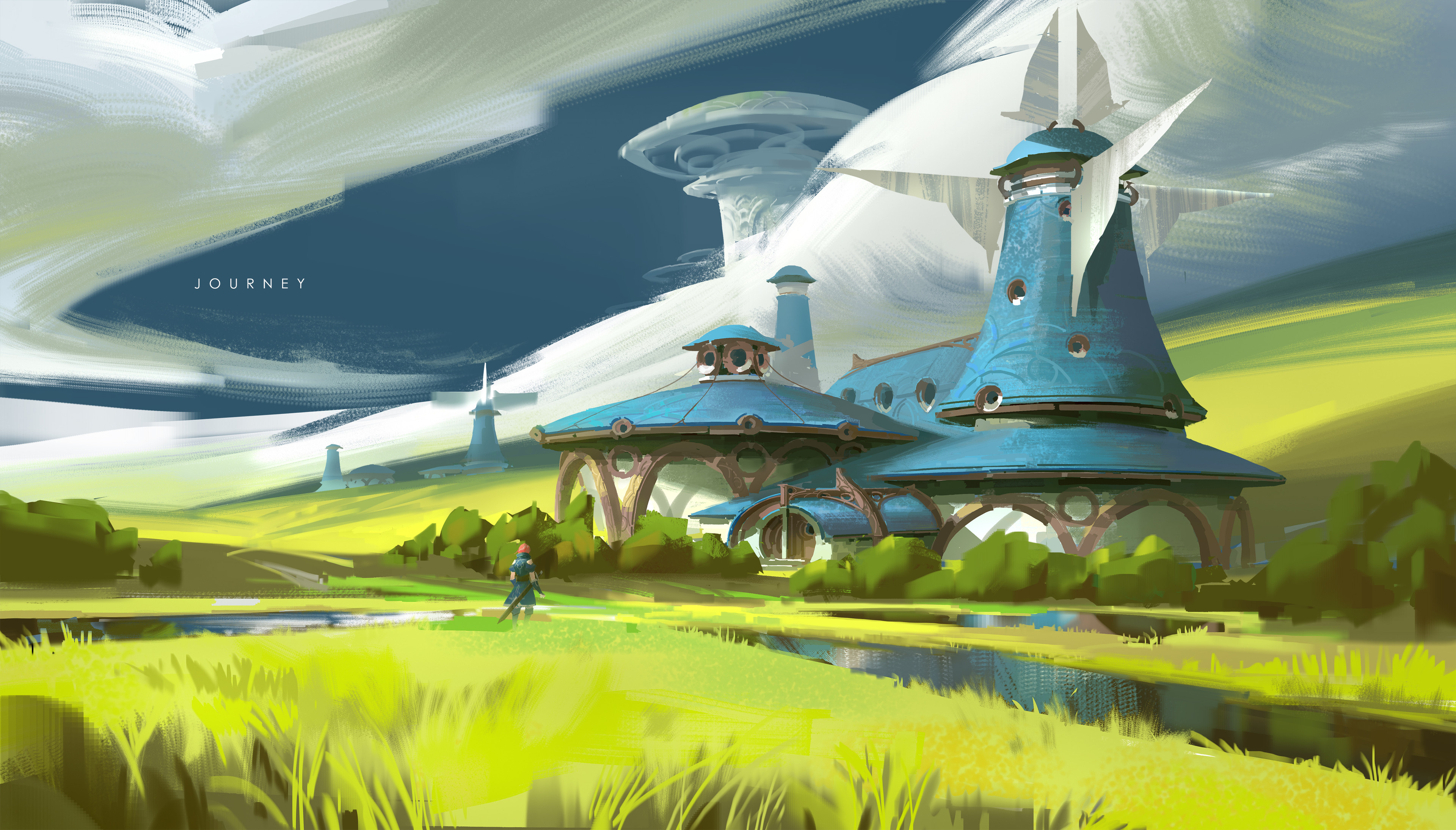 Fantasy House 4K Landscape Building HD Wallpaper