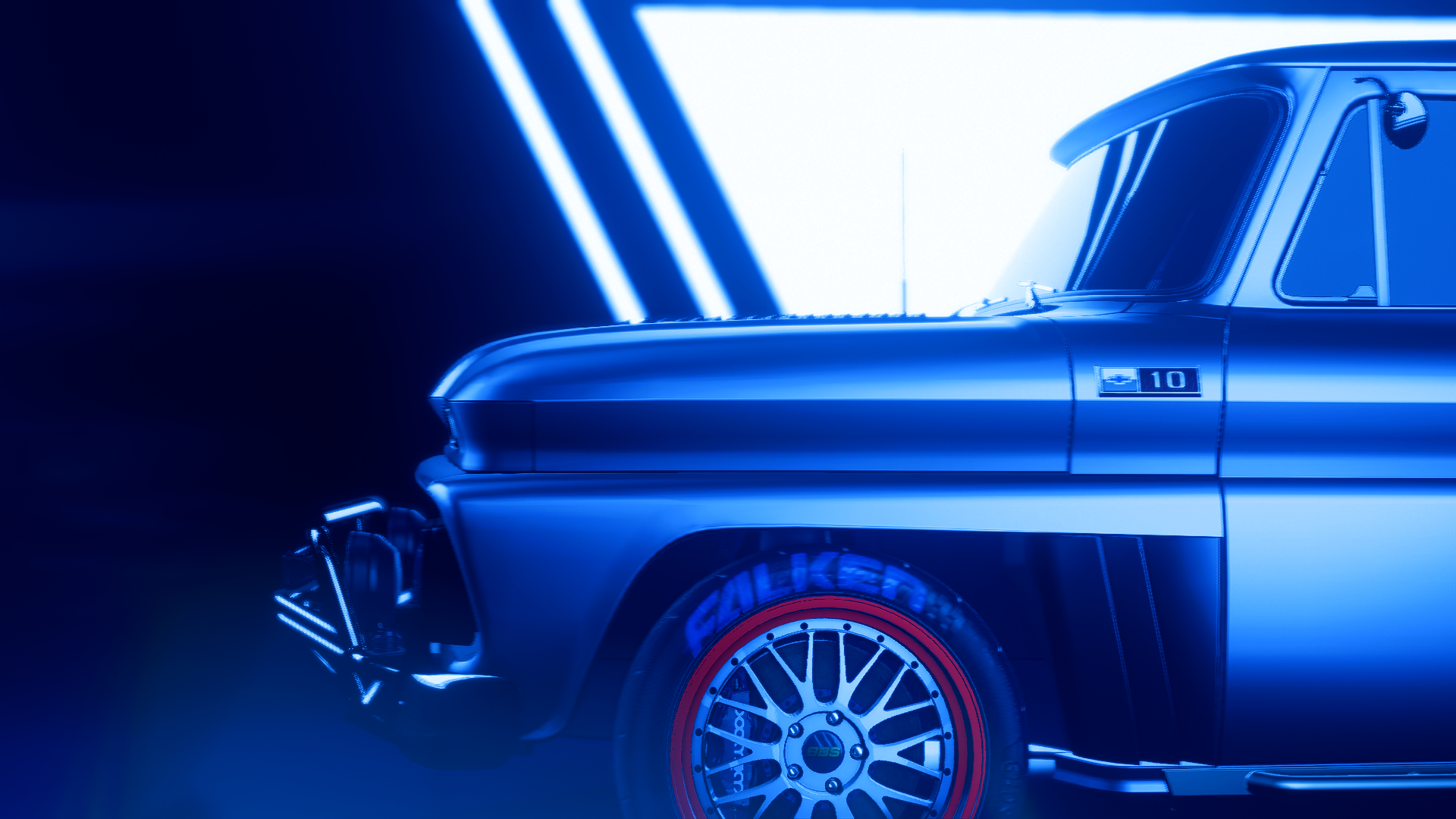 Blue Chevrolet C10 from Need for Speed: Heat HD Wallpaper