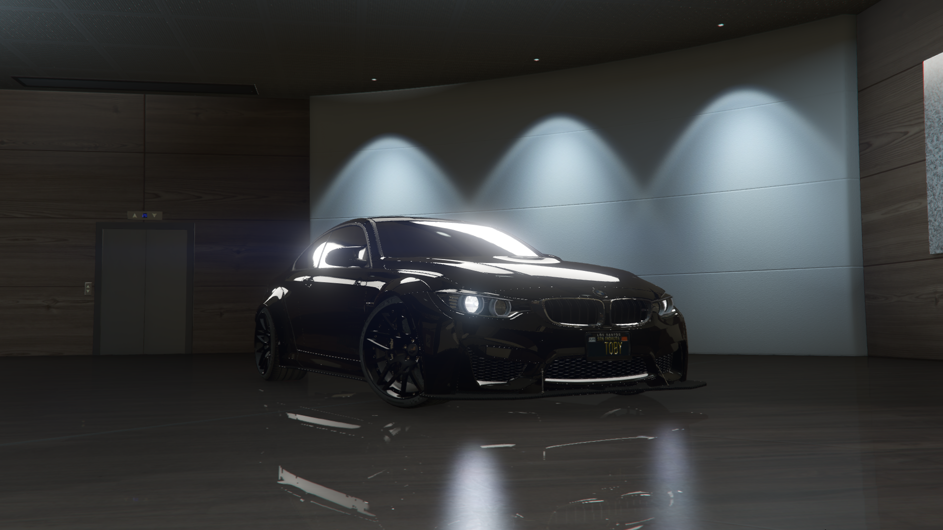 Black BMW M4 GTS in GTA Online garage HD Wallpaper