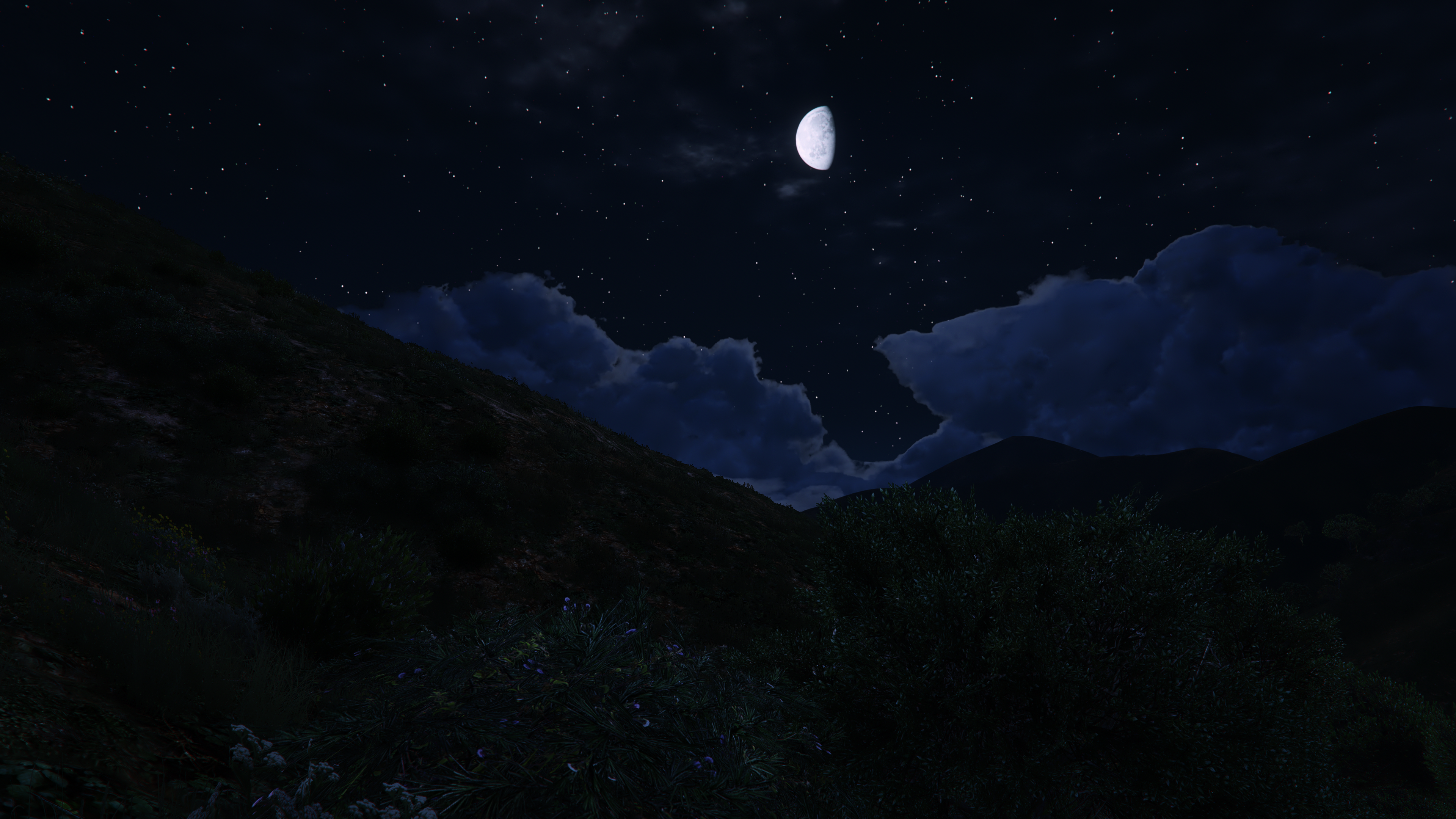 4K Grand Theft Auto V night landscape HD Wallpaper