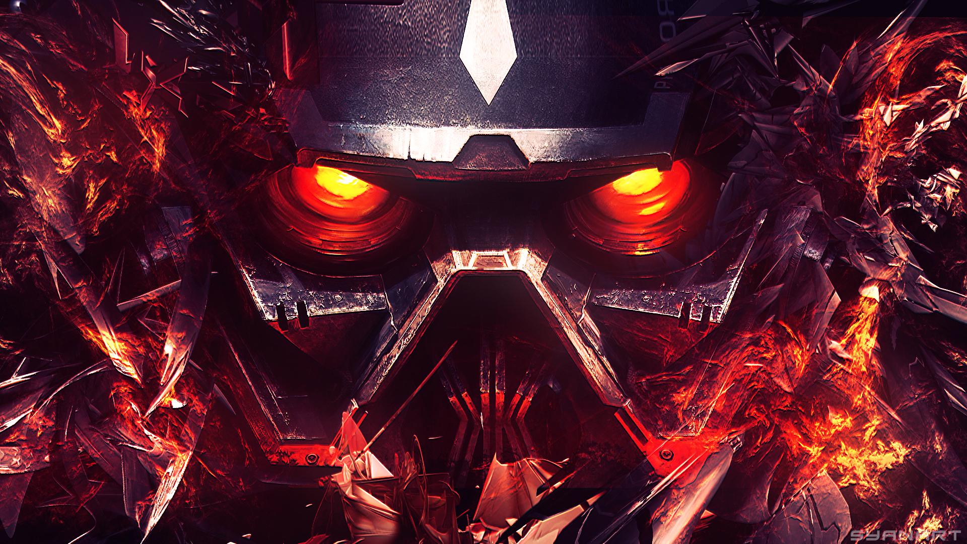 Killzone 3 Helghast with glowing red eyes HD Wallpaper