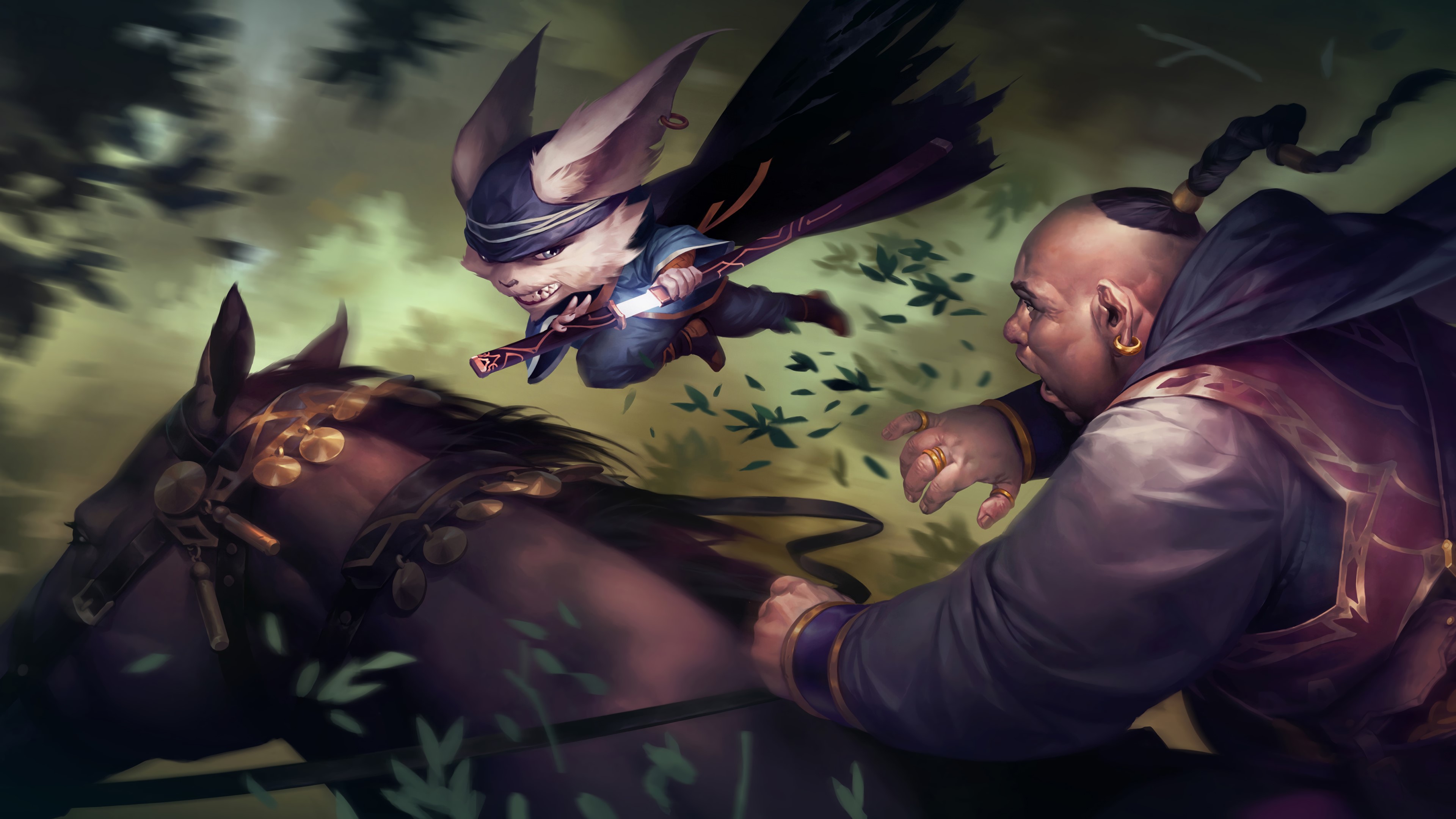 Kennen from League of Legends on a horse HD Wallpaper