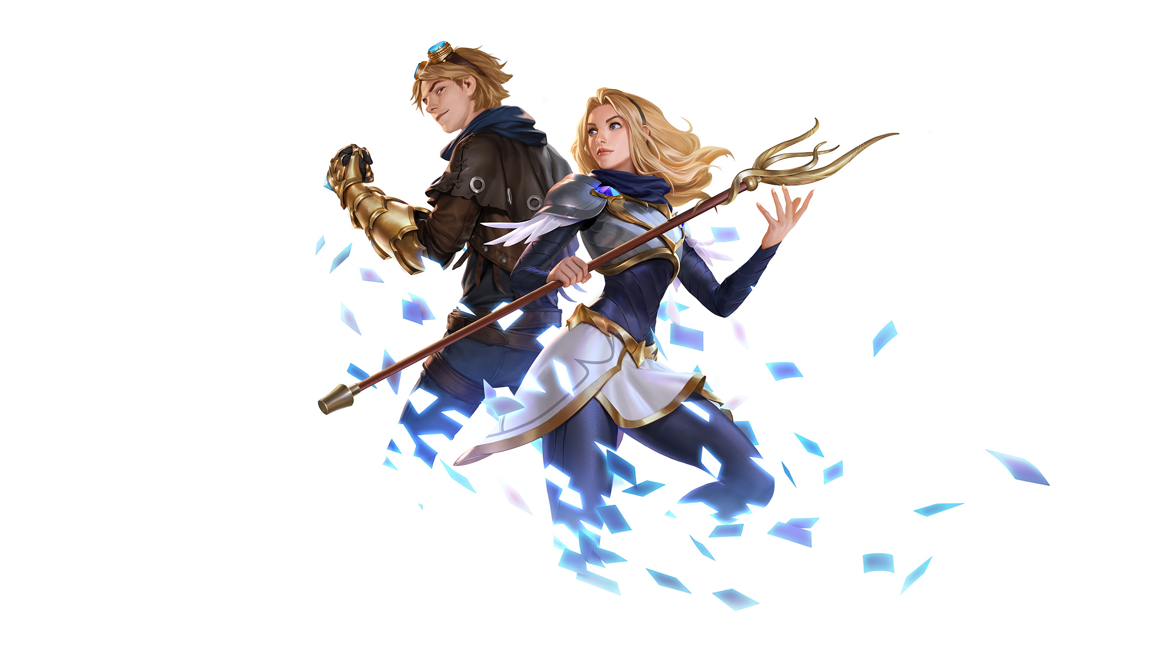4K League of Legends characters Lux and Garen HD Wallpaper
