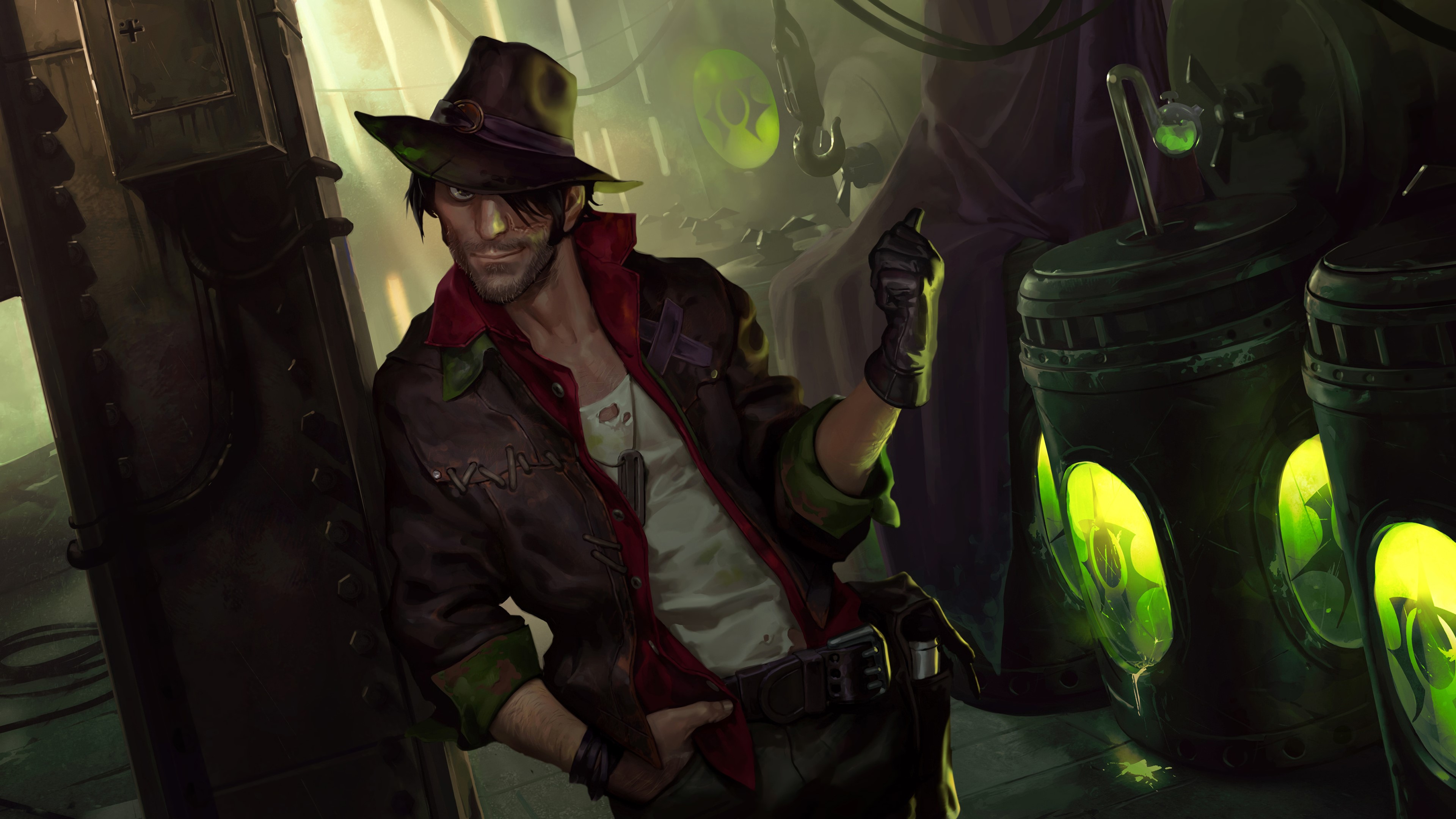 4K League of Legends character in a laboratory HD Wallpaper