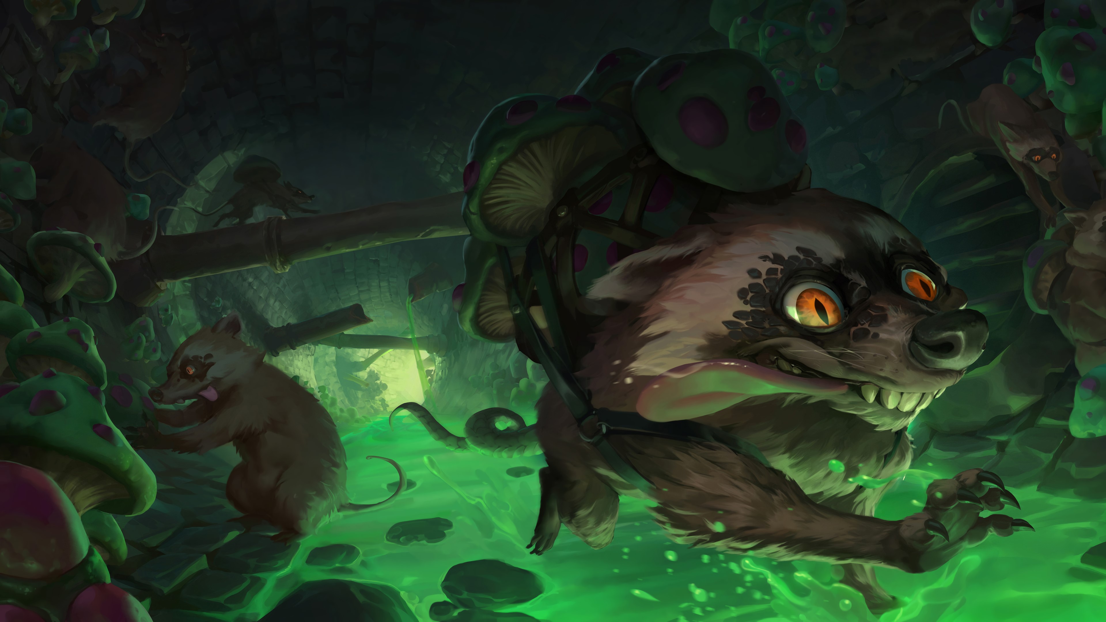 4K League of Legends character with mushrooms HD Wallpaper