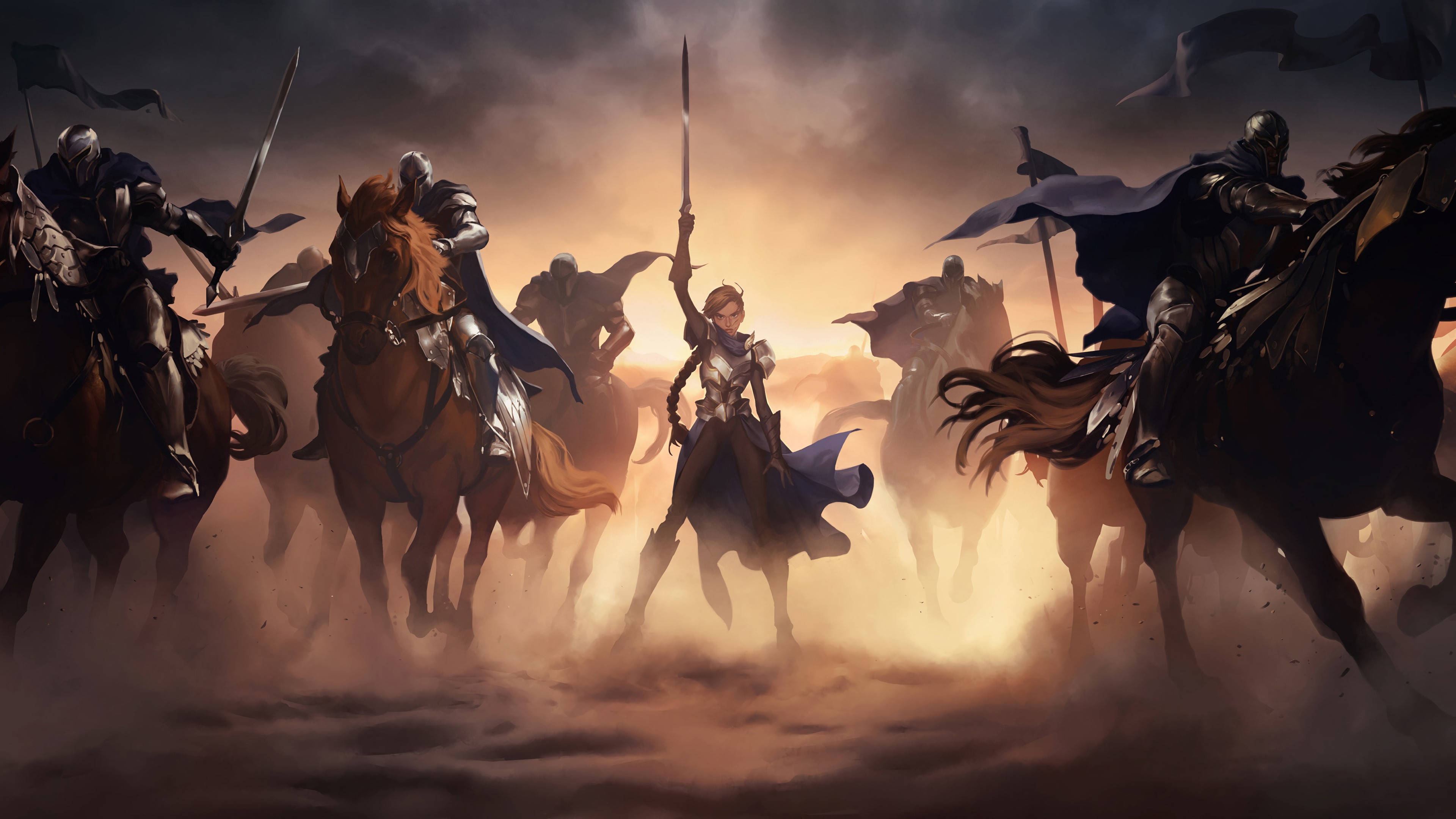 4K Fantasy Art of Knights from Legends of Runeterra HD Wallpaper