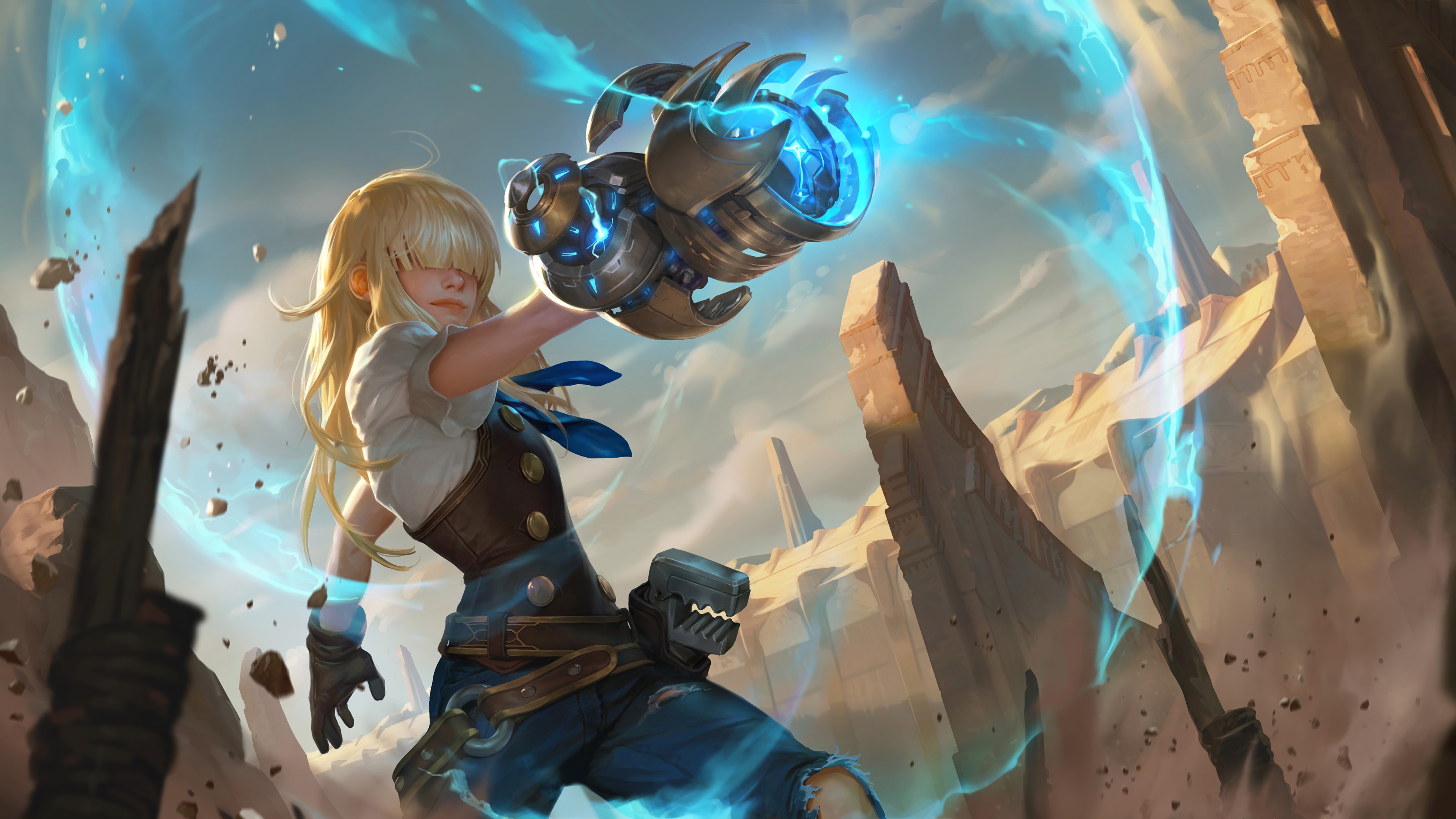 Girl with energy gauntlet from League of Legends HD Wallpaper