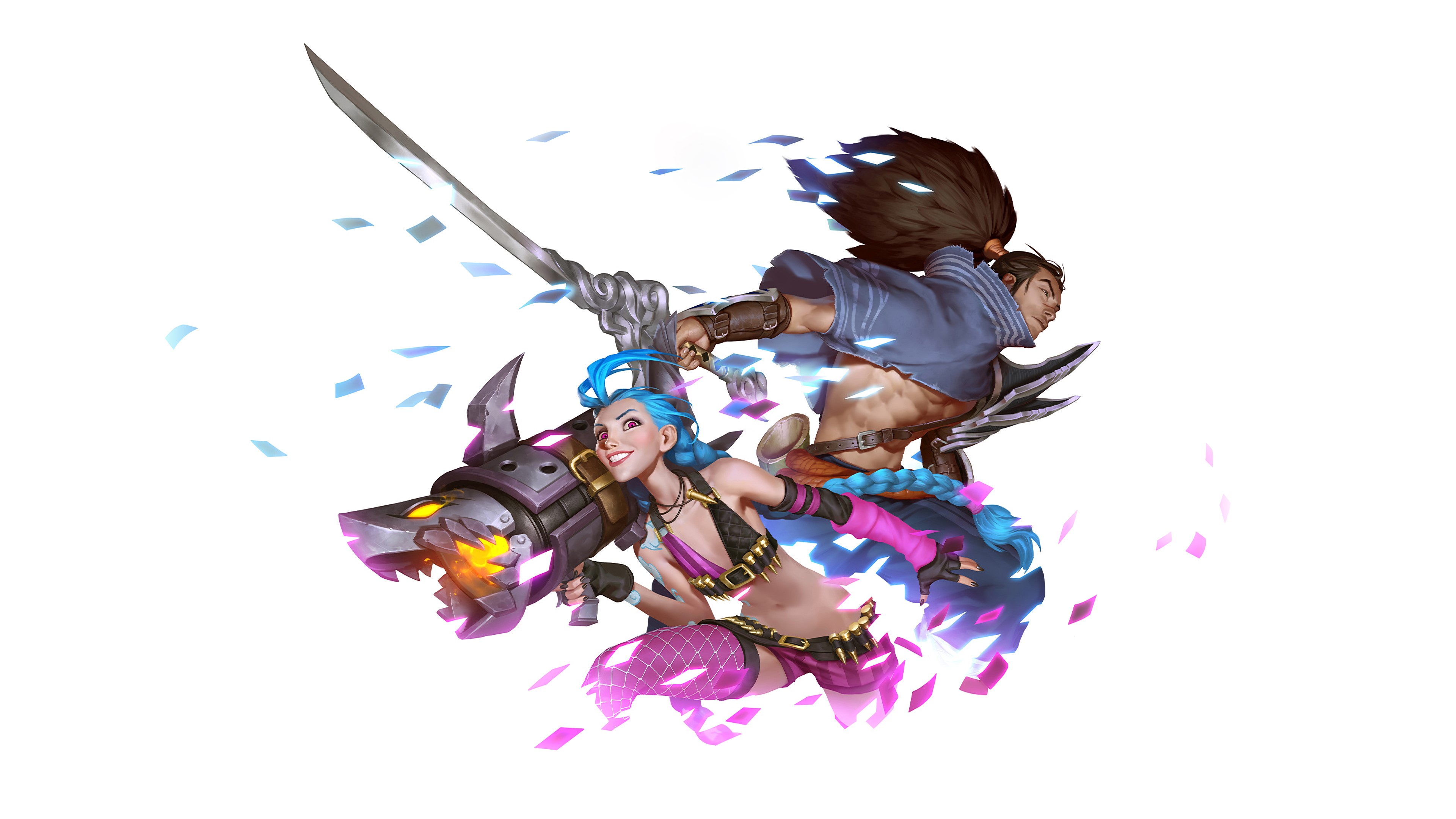 Jinx and Yasuo from League of Legends HD Wallpaper