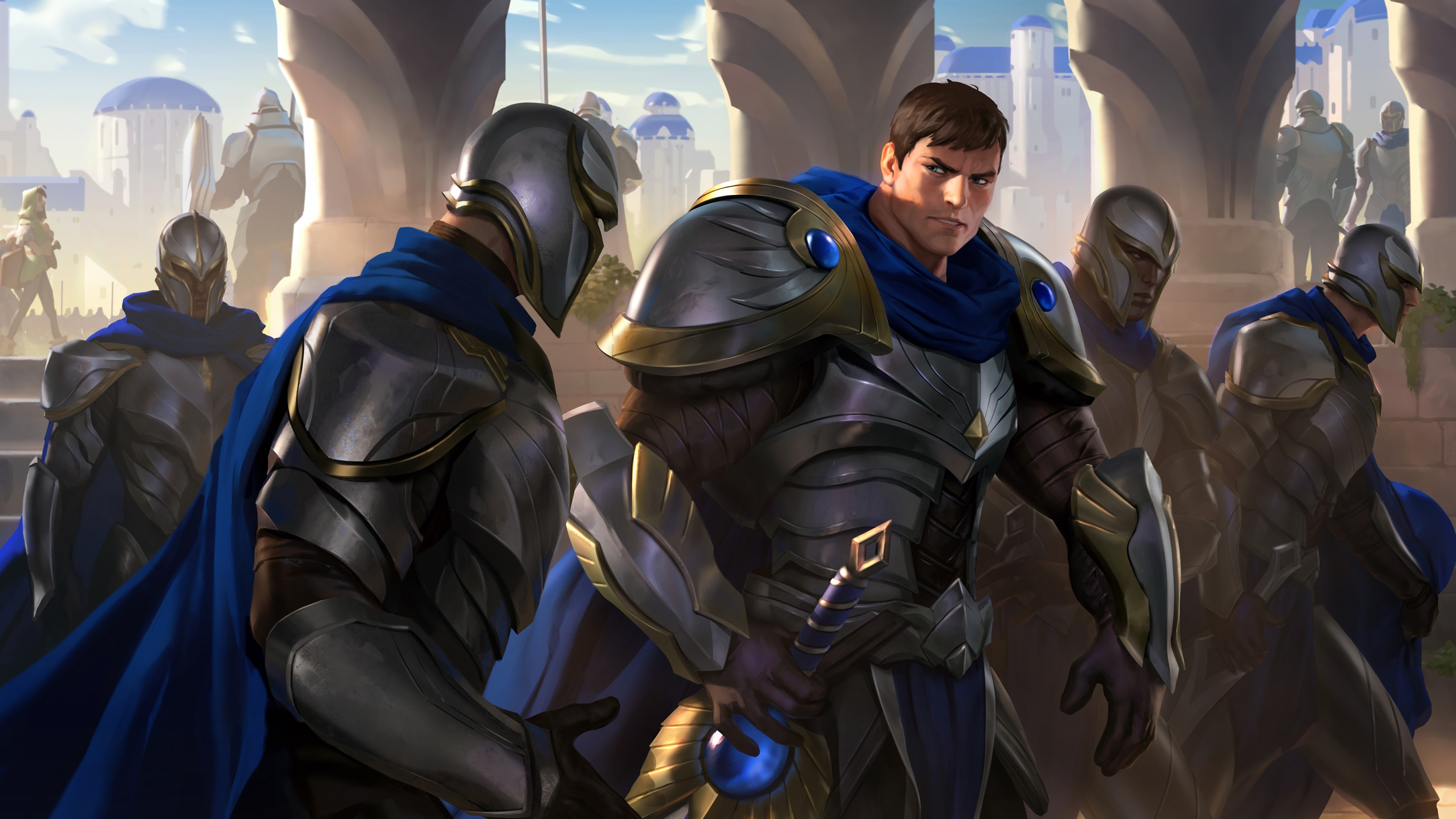 Garen from League of Legends and soldiers in Demacia HD Wallpaper