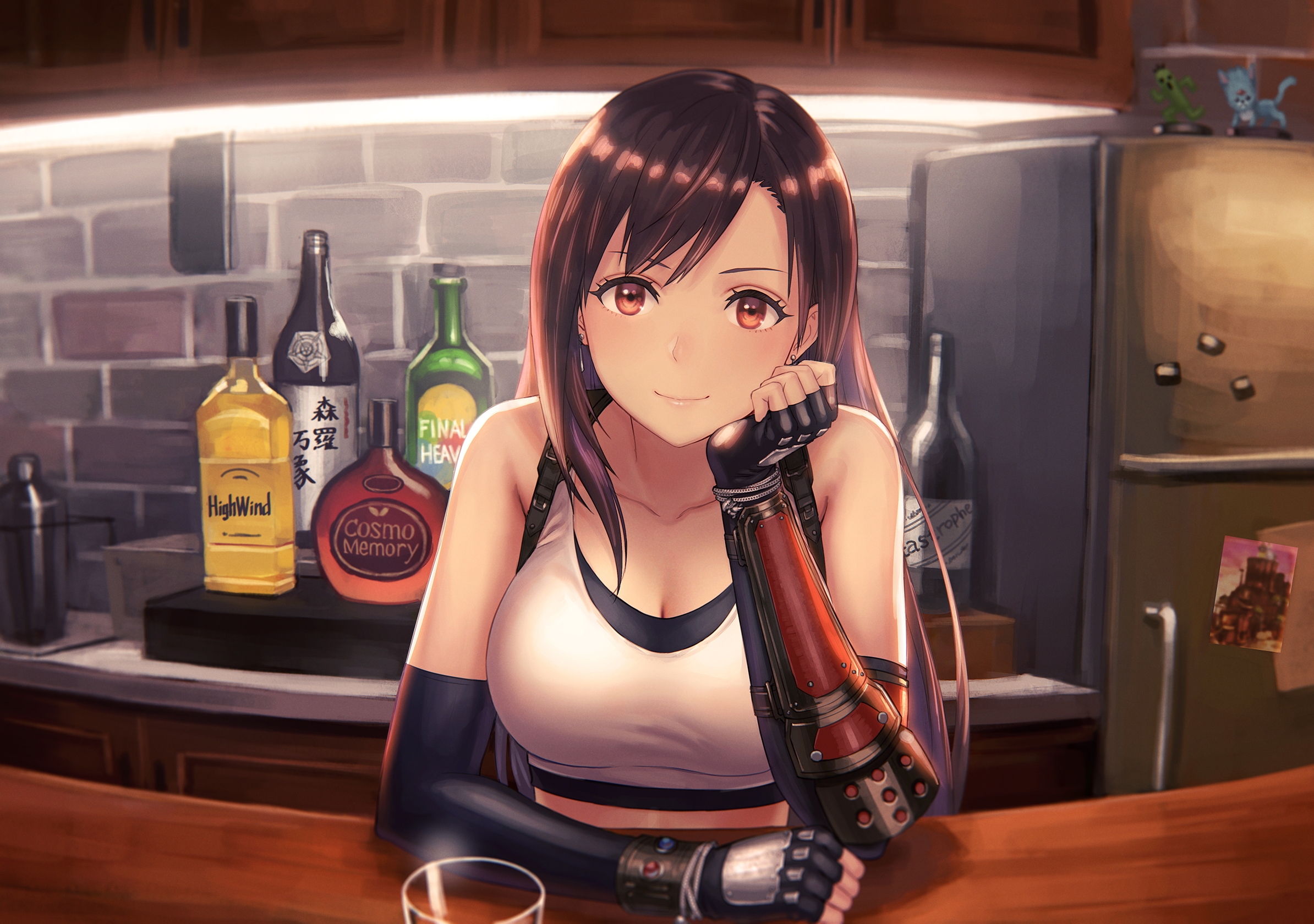 Tifa Lockhart from Final Fantasy VII Remake at a Bar HD Wallpaper
