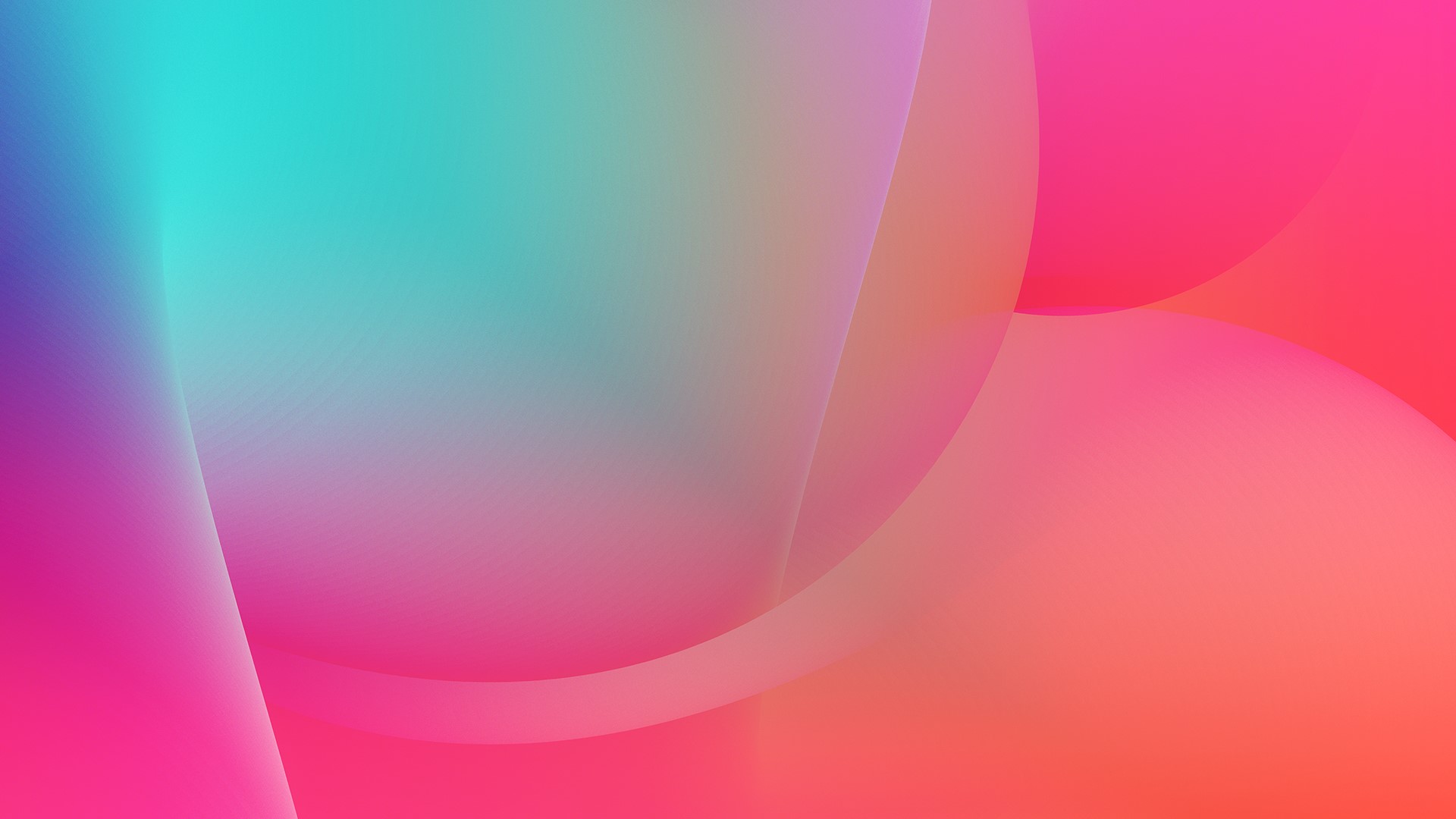 Abstract pink and teal gradient with curved shapes HD Wallpaper