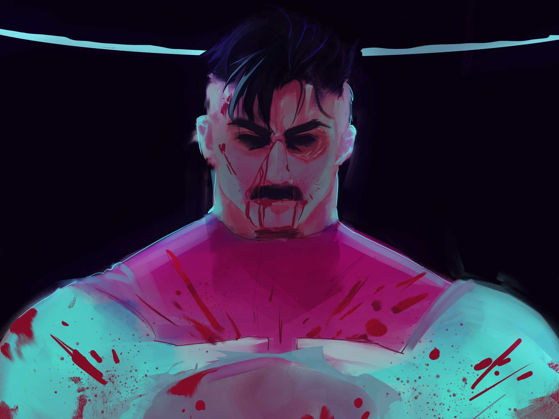 Omni-Man covered in blood HD Wallpaper