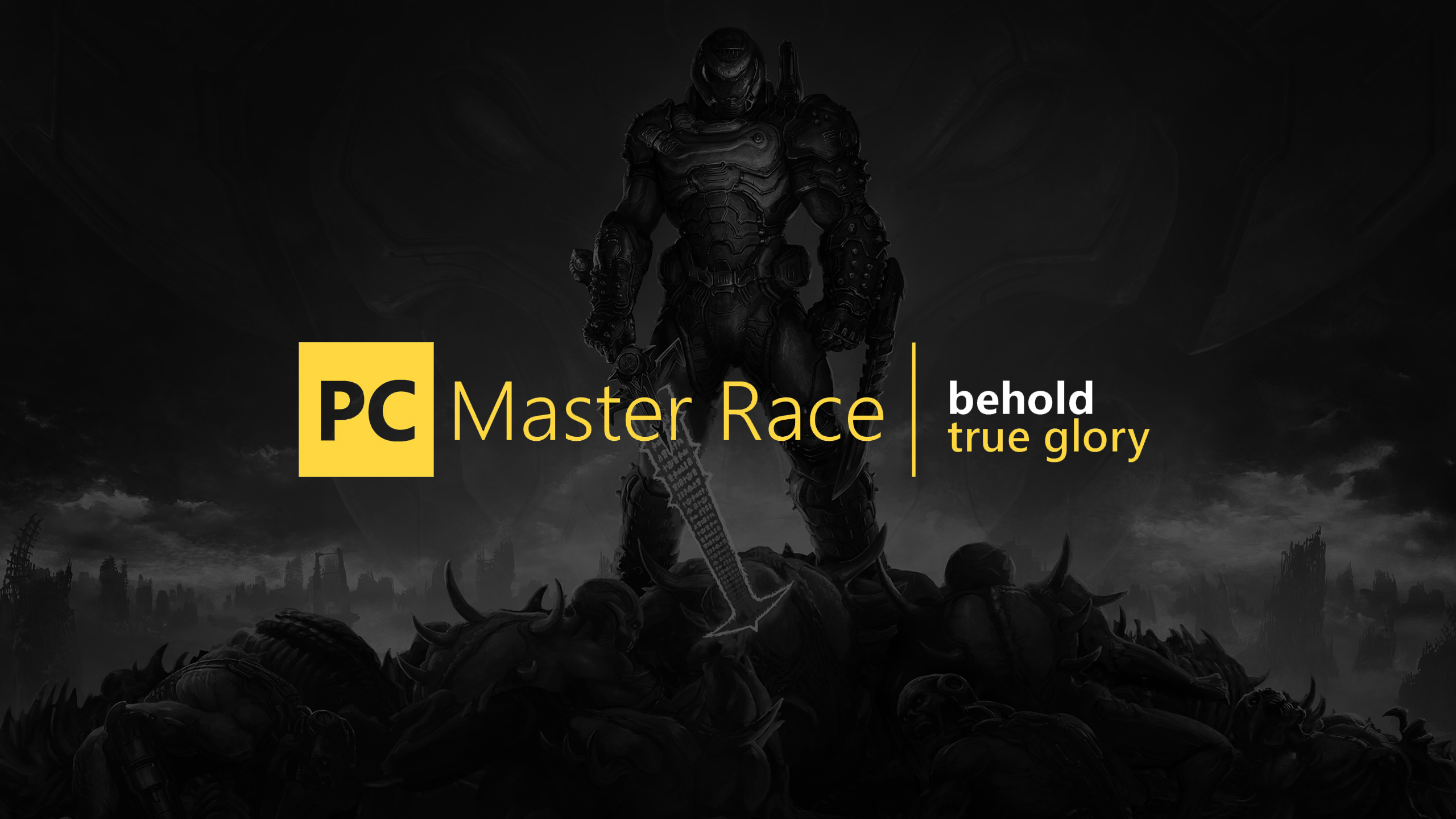 PC Master Race Behold True Glory Doom Eternal HD Wallpaper