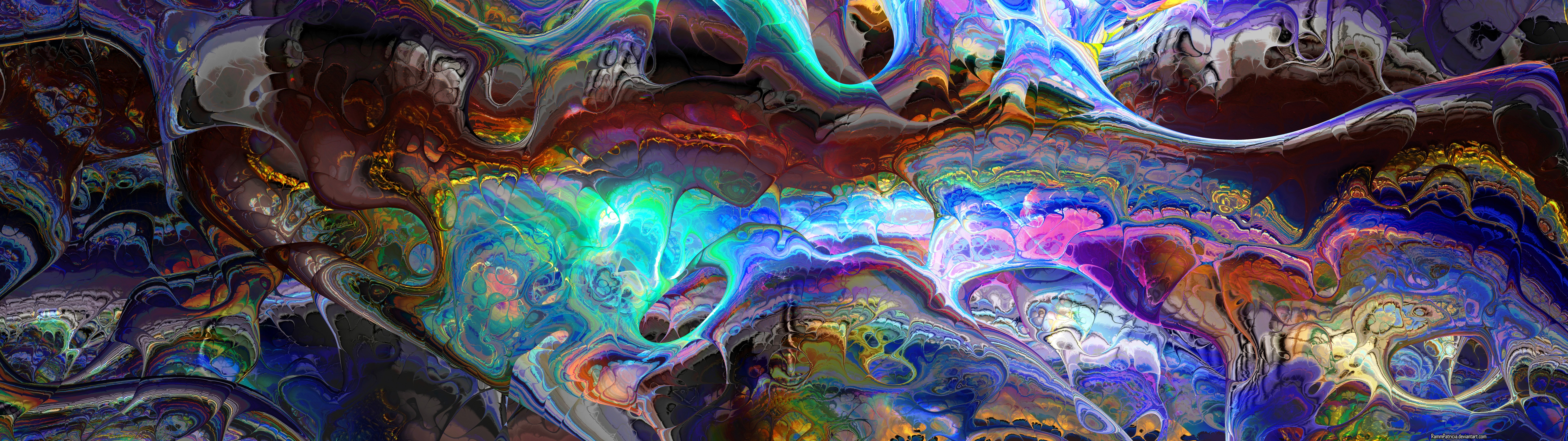 Colorful Abstract Space Art with Galaxy Nebula HD Wallpaper